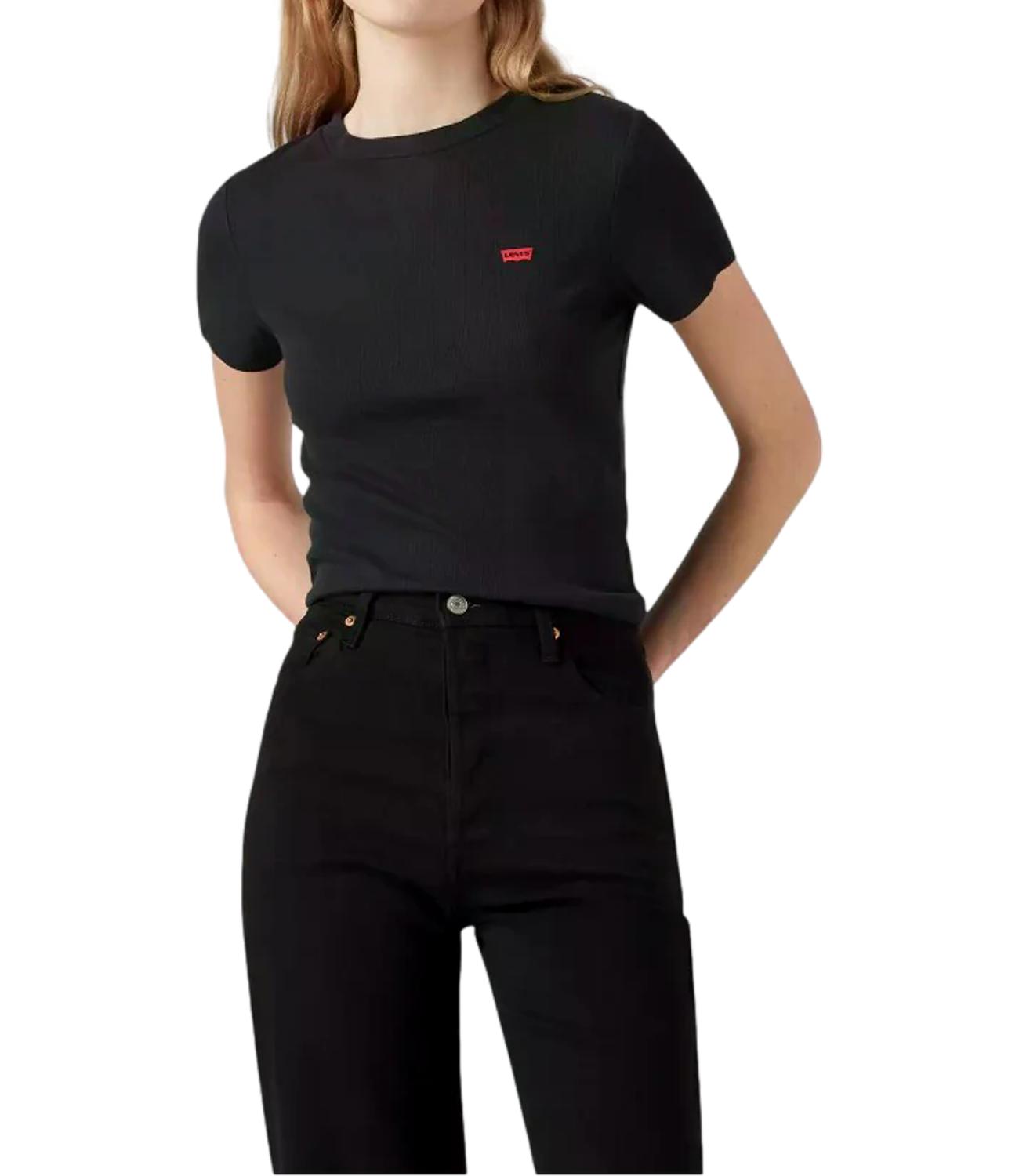 Levi's T-shirt Essential Sporty Tee Stripe Bright Nera Donna