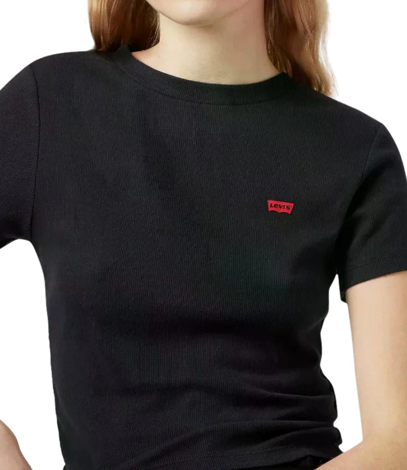Levi's T-shirt Essential Sporty Tee Stripe Bright Nera Donna