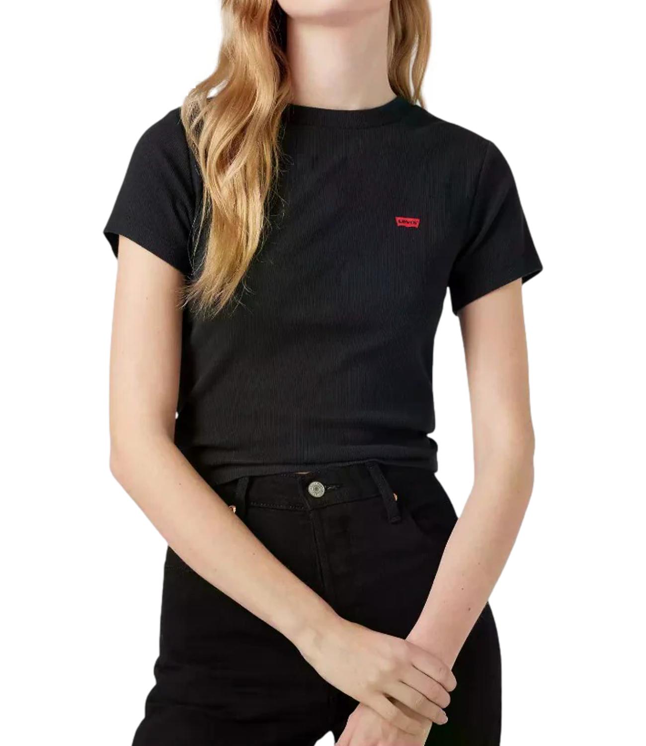 Levi's T-shirt Essential Sporty Tee Stripe Bright Nera Donna