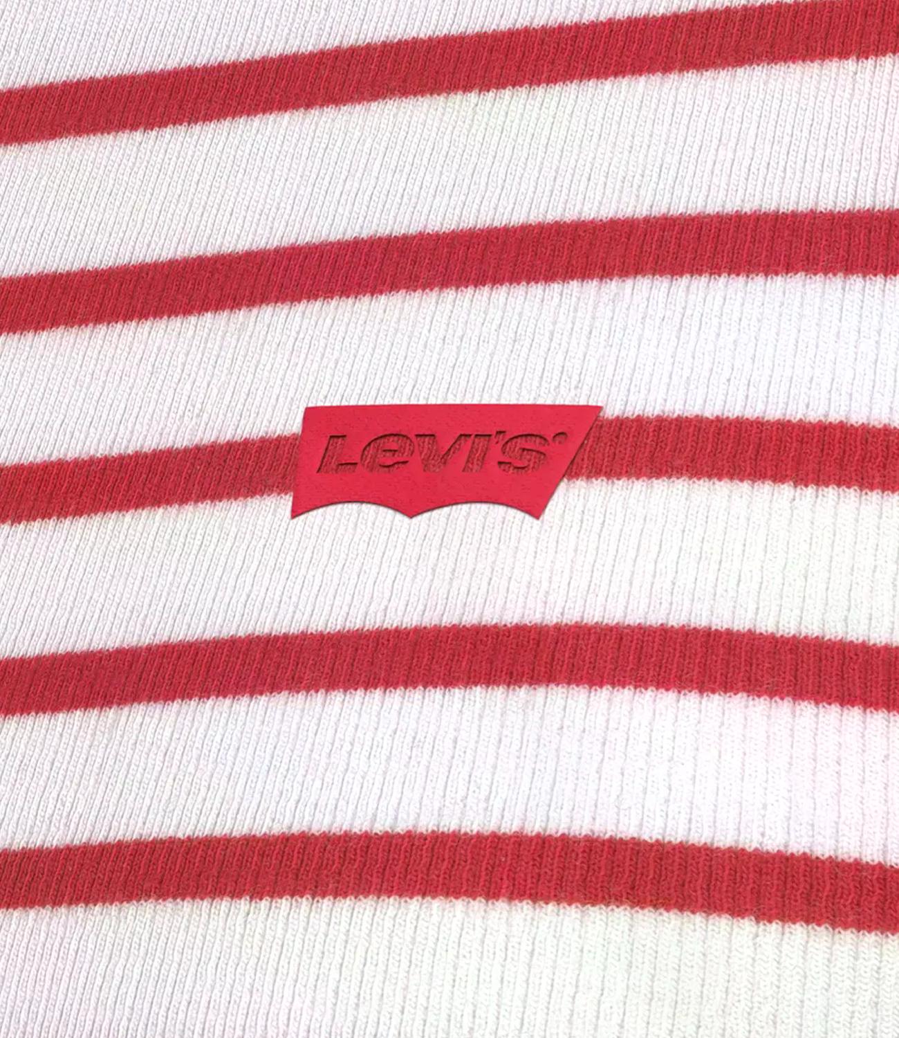 Levi's T-shirt Essential Sporty Tee Stripe Bright Urban Red Donna