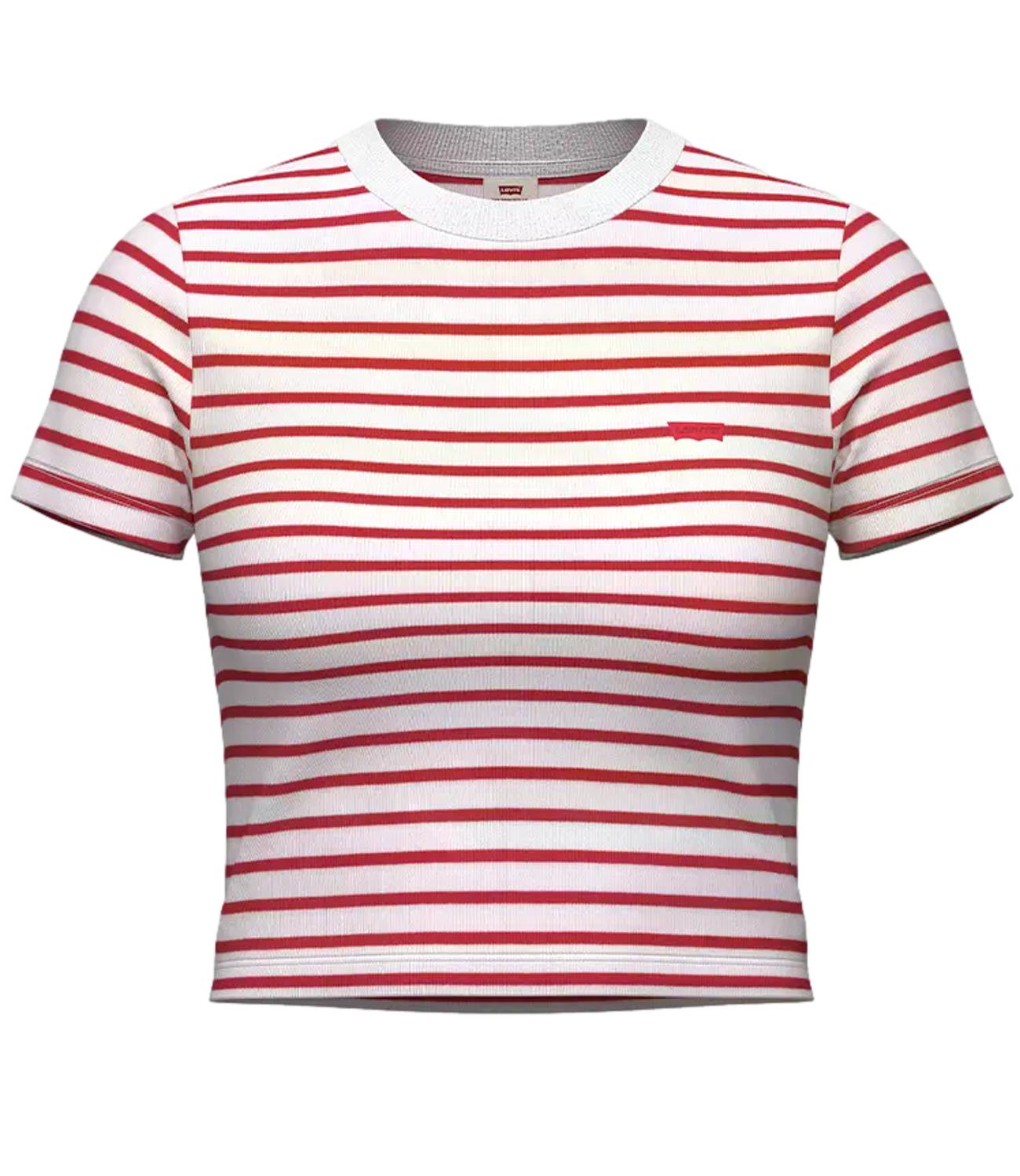 Levi's T-shirt Essential Sporty Tee Stripe Bright Urban Red Donna