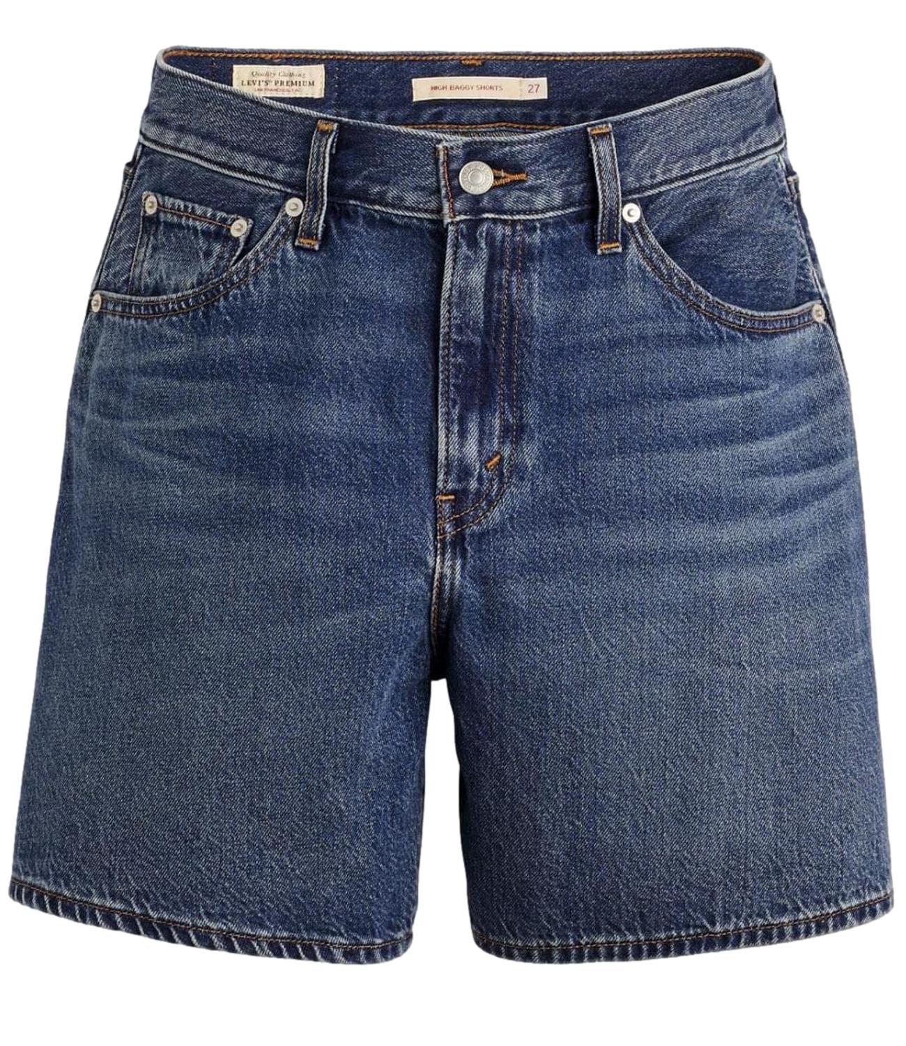 Levi's HIGH BAGGY SHORT Denim Scuro Donna