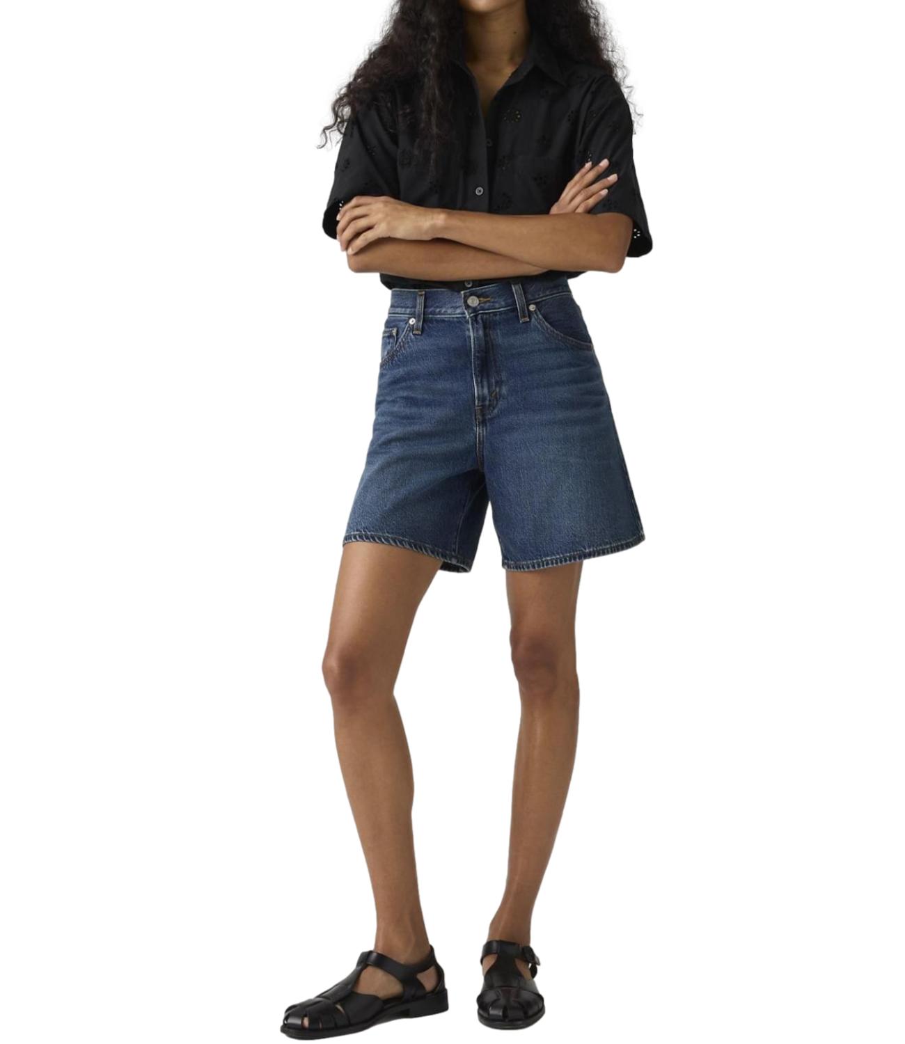 Levi's HIGH BAGGY SHORT Denim Scuro Donna