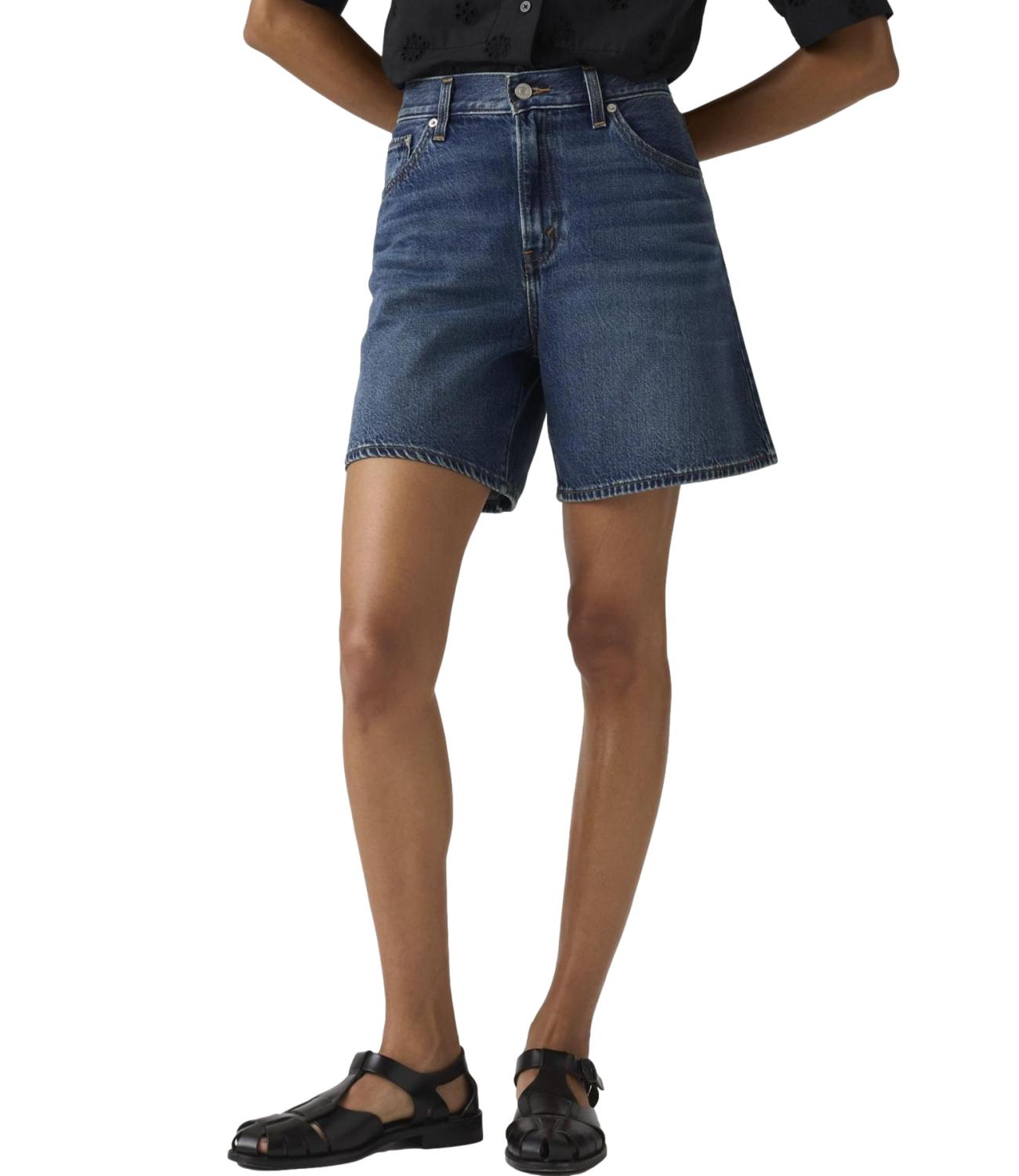 Levi's HIGH BAGGY SHORT Denim Scuro Donna