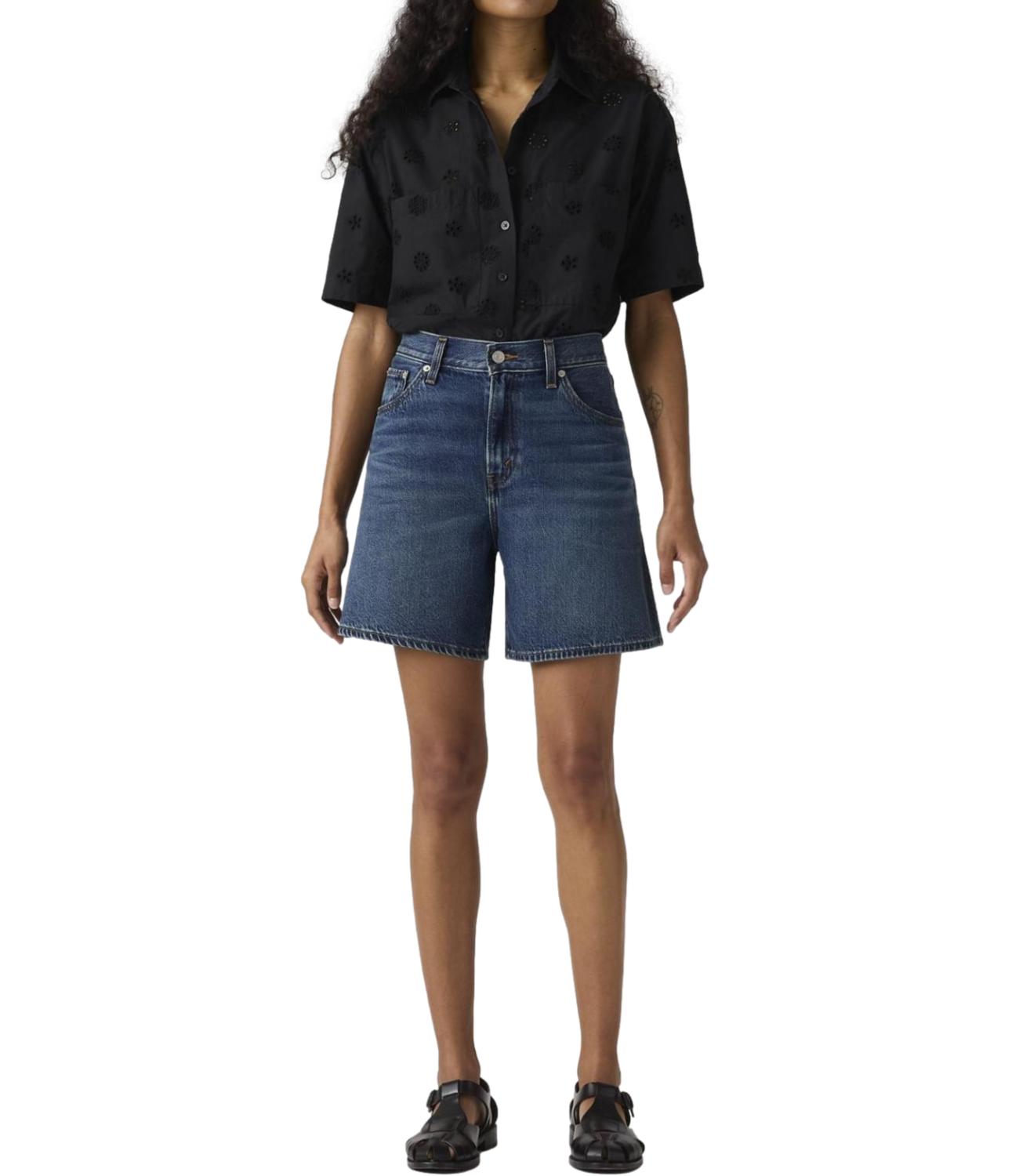 Levi's HIGH BAGGY SHORT Denim Scuro Donna
