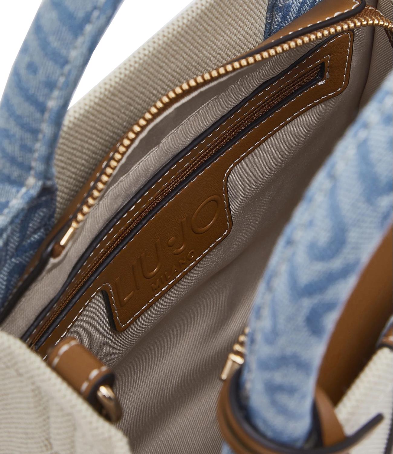 Liu Jo Borsa Jacquard Neutro/Denim Donna