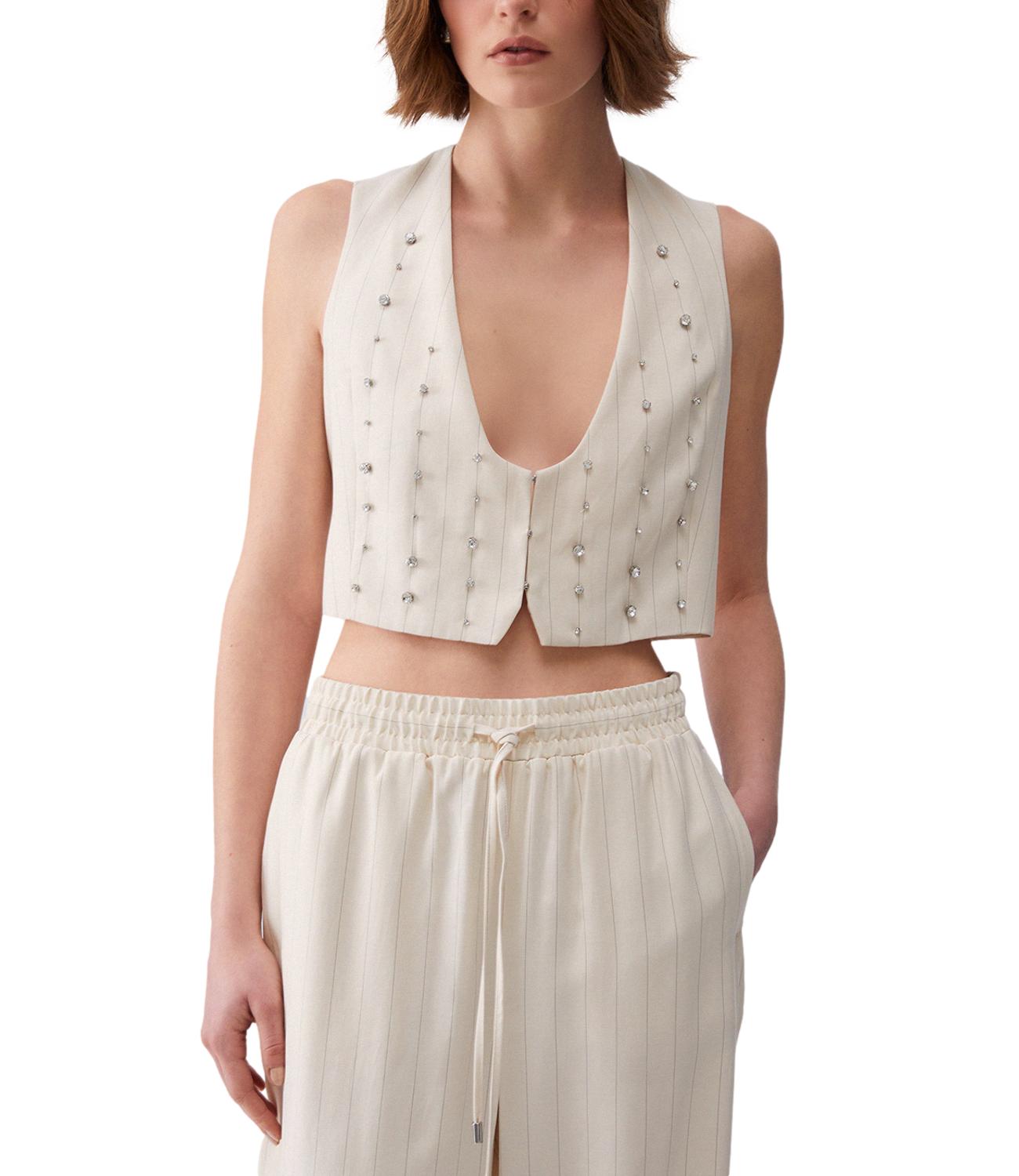Liu Jo Gilet Gessato Cremino Donna