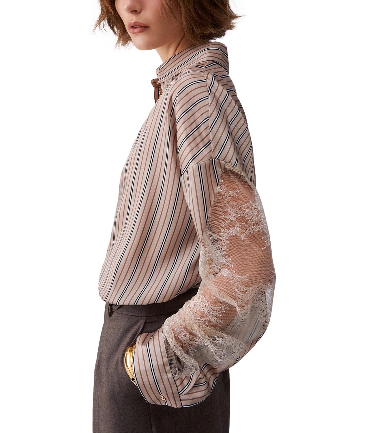 Liu Jo Camicia Righe Marrone Donna
