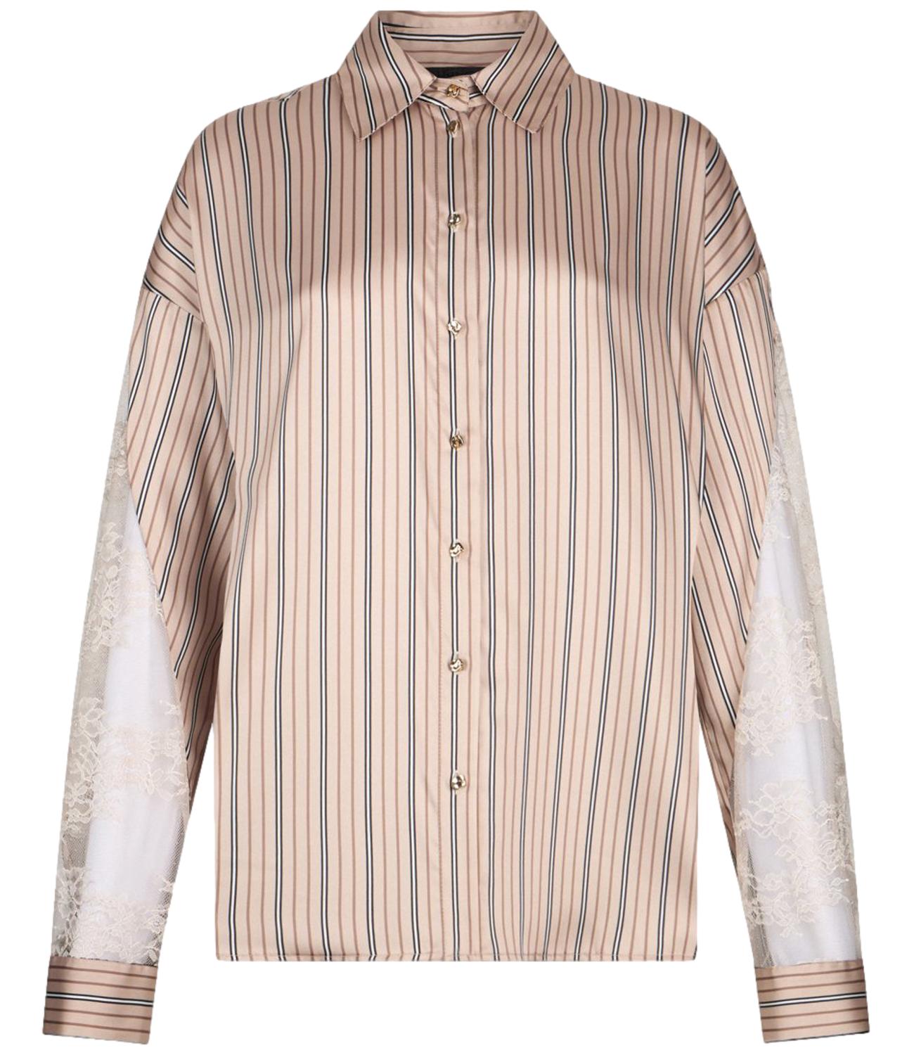 Liu Jo Camicia Righe Marrone Donna