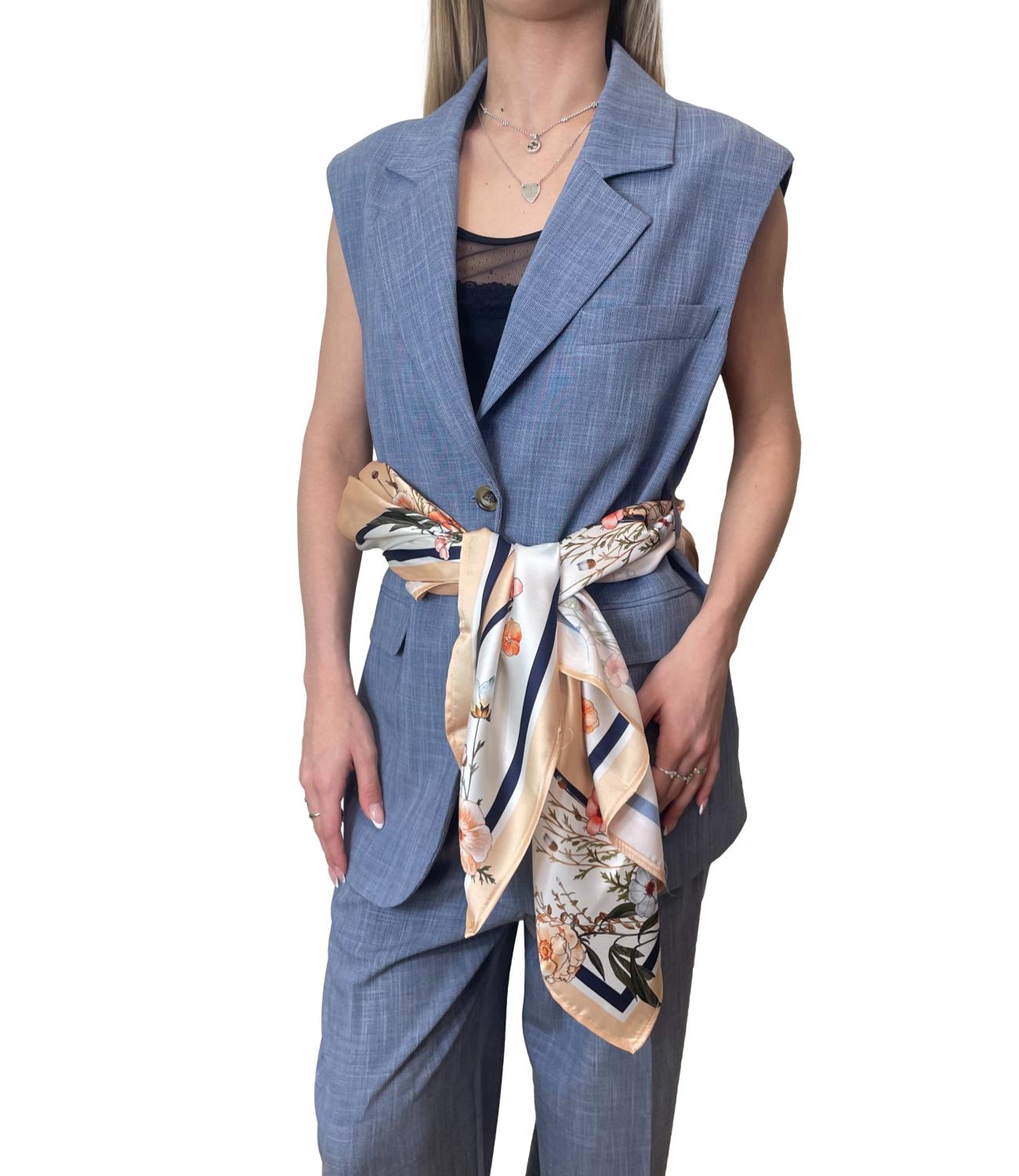 Liu Jo Gilet Blu Effect Denim Donna