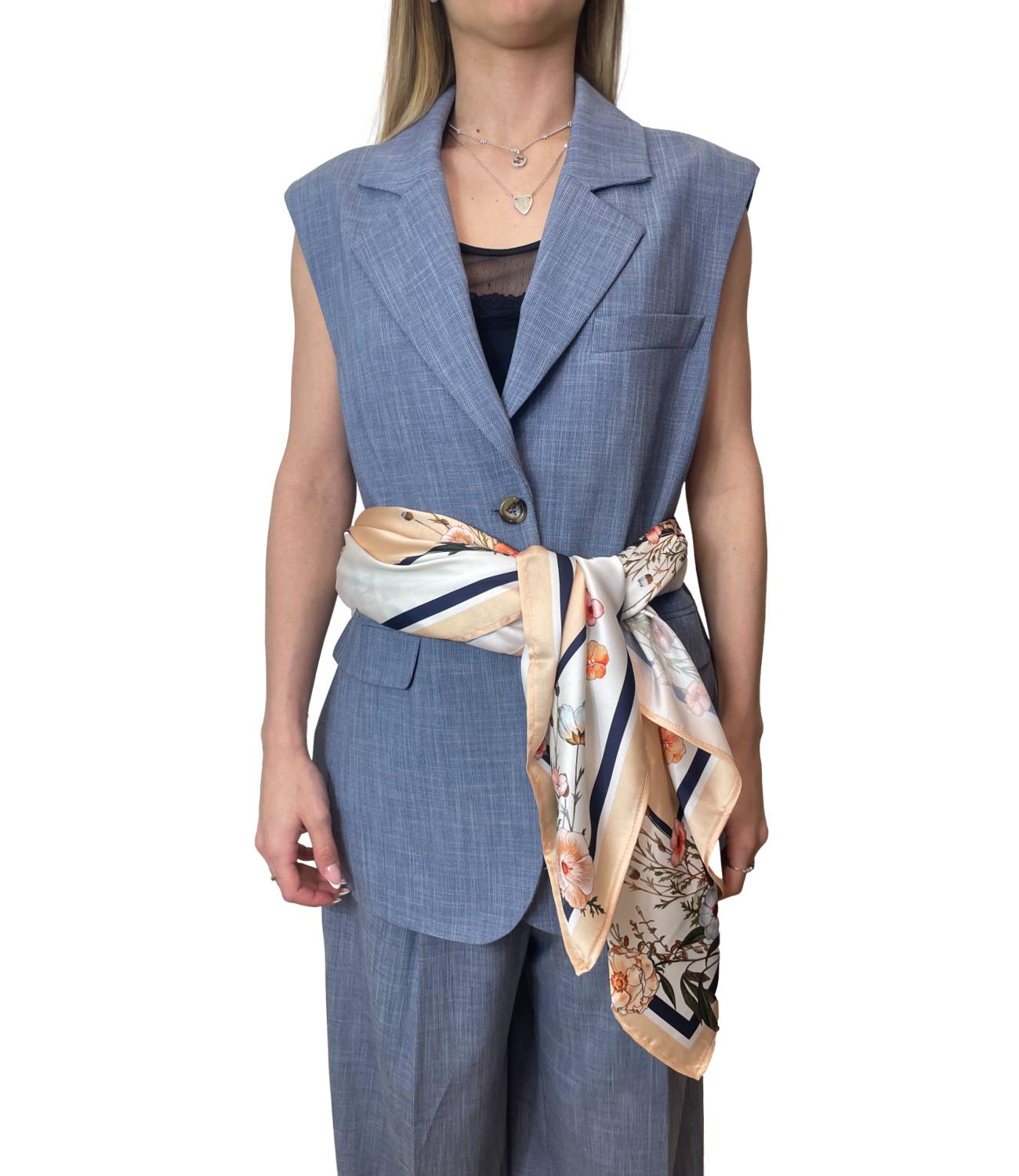 Liu Jo Gilet Blu Effect Denim Donna