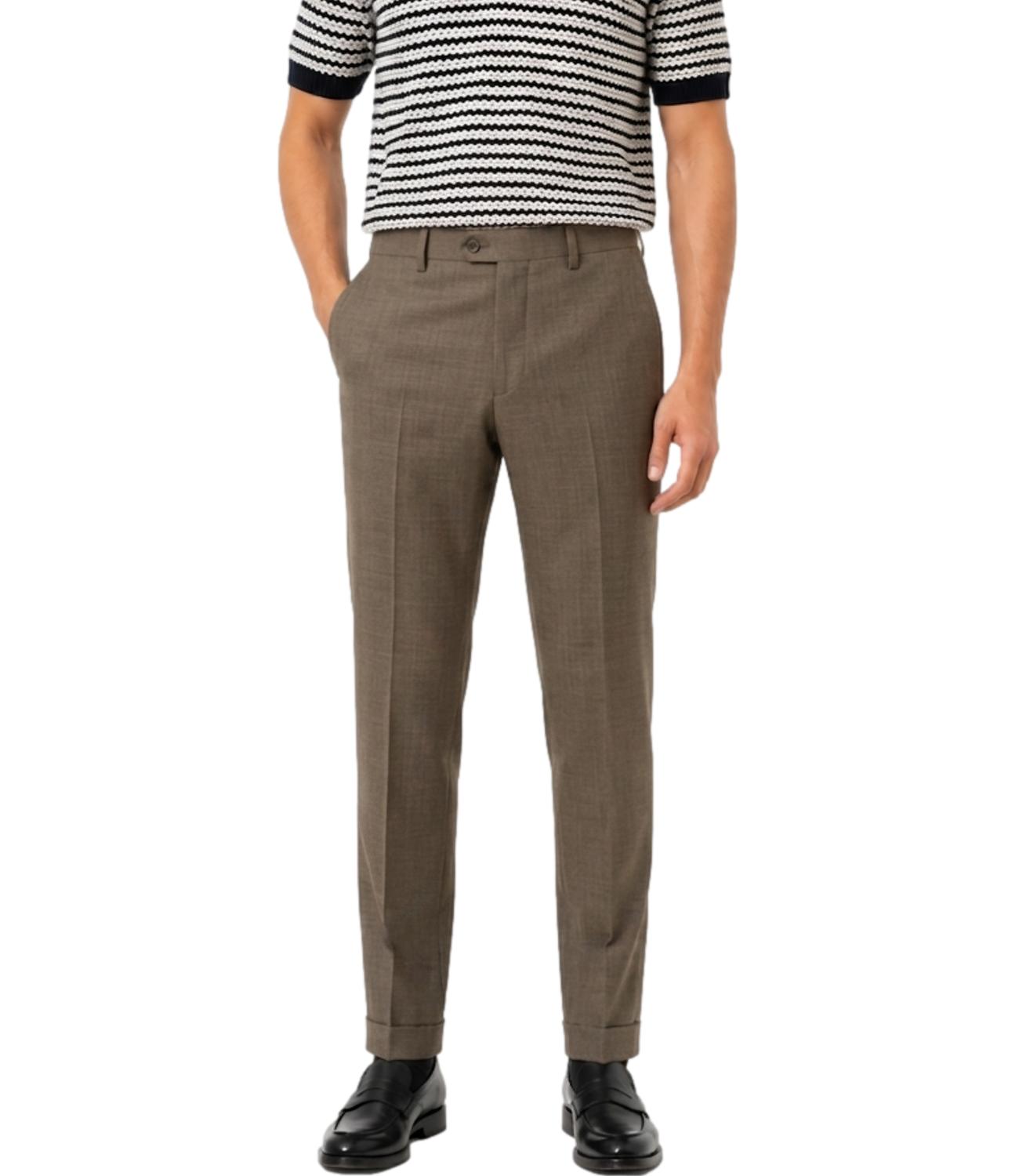 Pantalone Manuel Ritz marrone in fresco lana