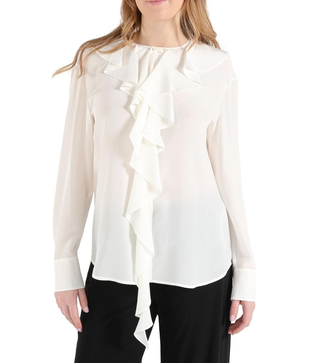 Mstepica Camicia in crepe bianco panna