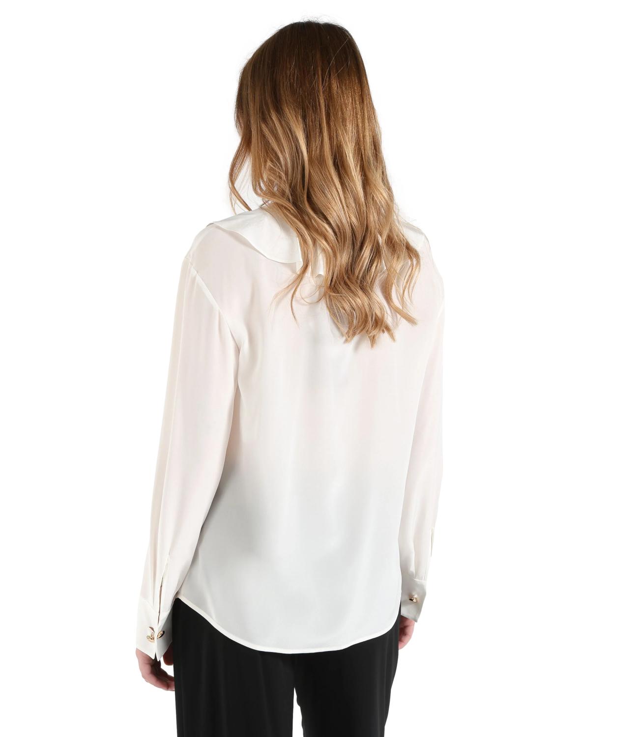 Mstepica Camicia in crepe bianco panna