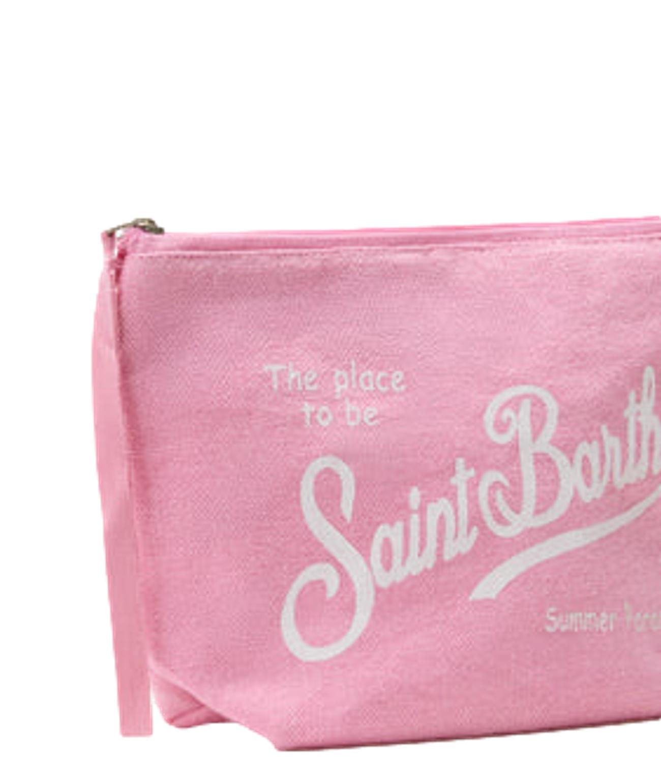 Aline pochette in lino rosa donna