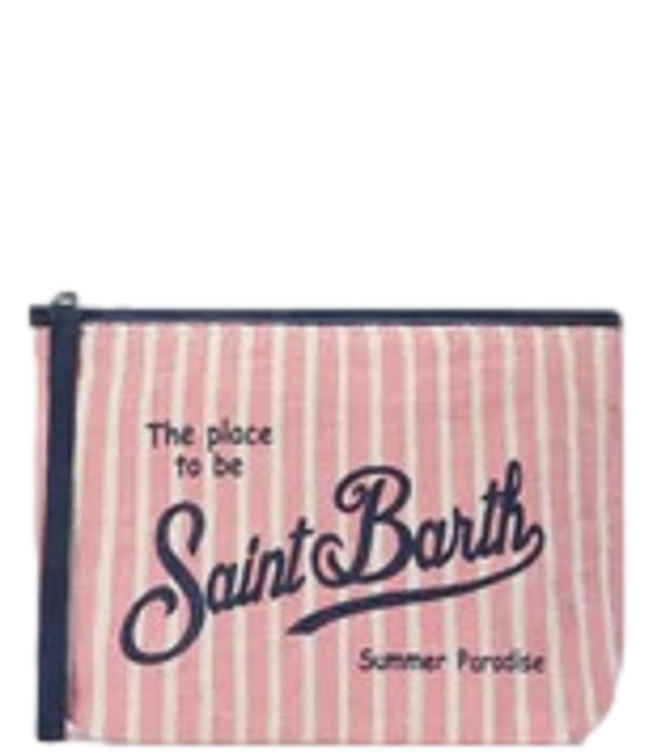 Aline Pochette in lino righe rosa donna