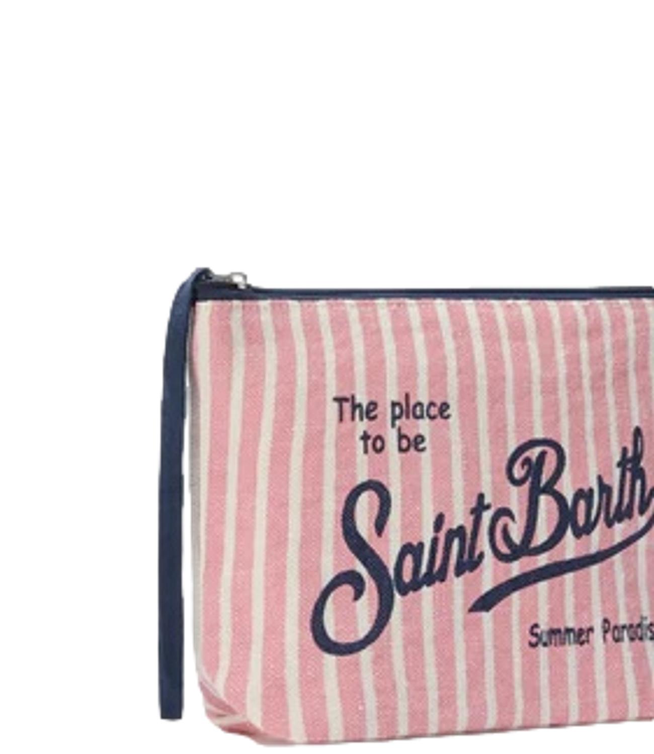 Aline Pochette in lino righe rosa donna