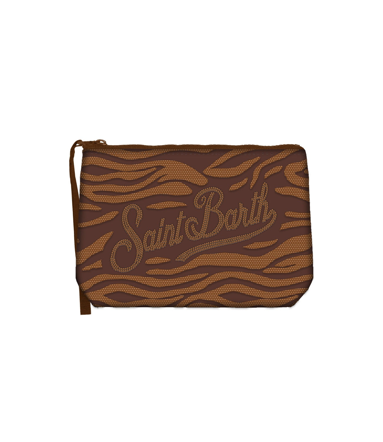 MC2 Saint Barth Pochette Aline Strass Zebra Marrone Donna