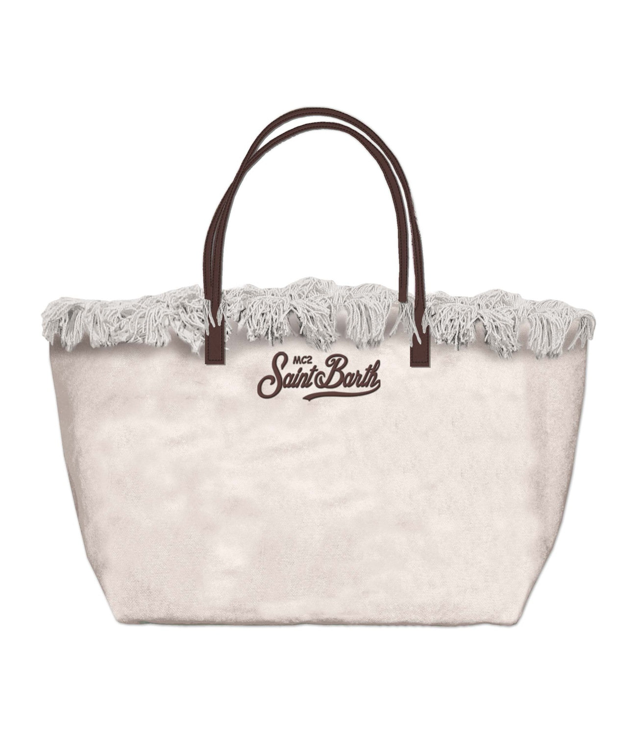 MC2 Saint Barth borsa City bag mid fringe bianca