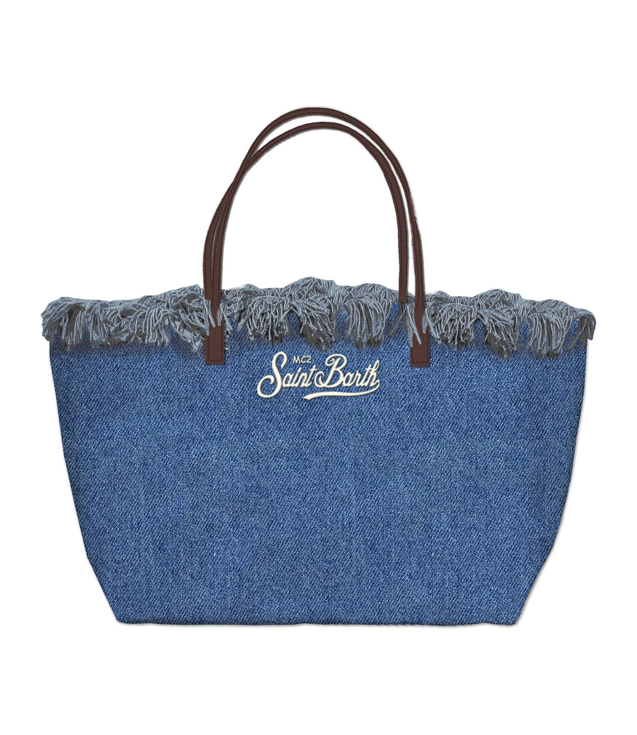 MC2 Saint Barth borsa City bag mid fringe denim