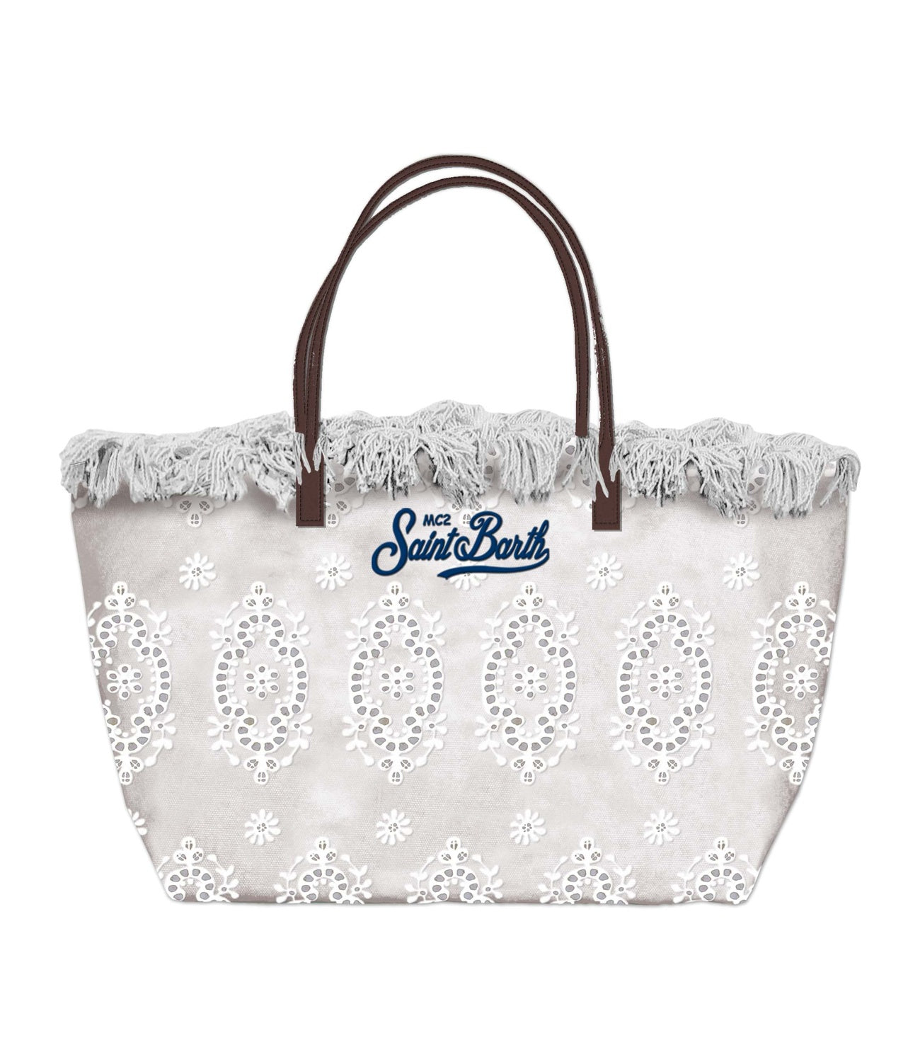 MC2 Saint Barth borsa City bag mid fringe bianca sangallo