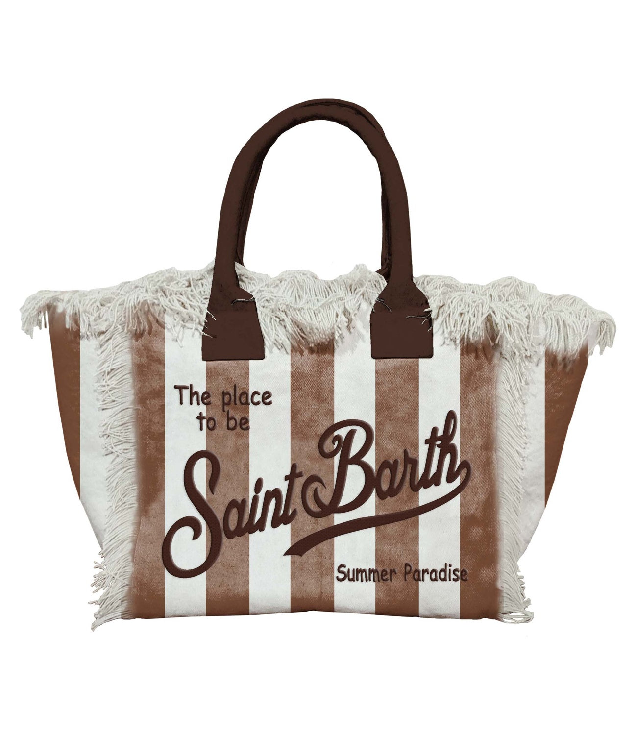 MC2 Saint Barth borsa Colette righe marrone e bianco