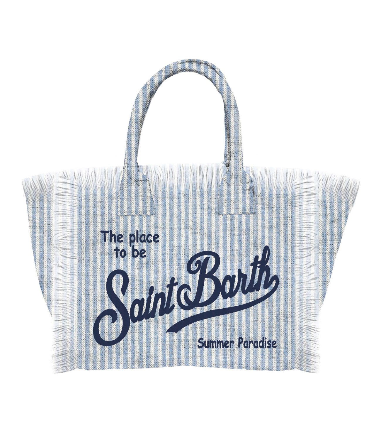 MC2 Saint Barth borsa Colette linen stripes azzurro/bianco