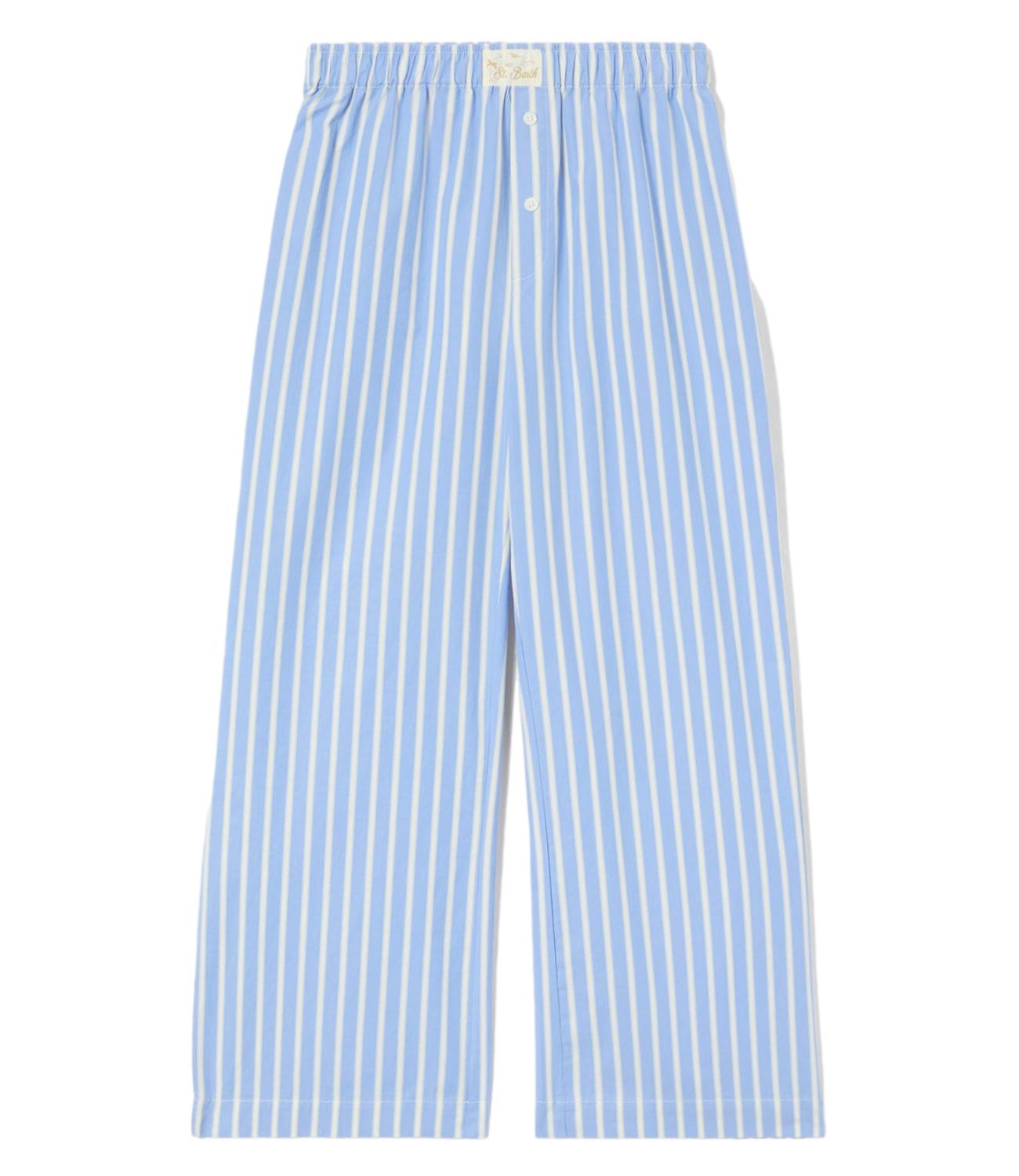 MC2 Saint Barth Pantaloni Doha Righe Azzurro Donna