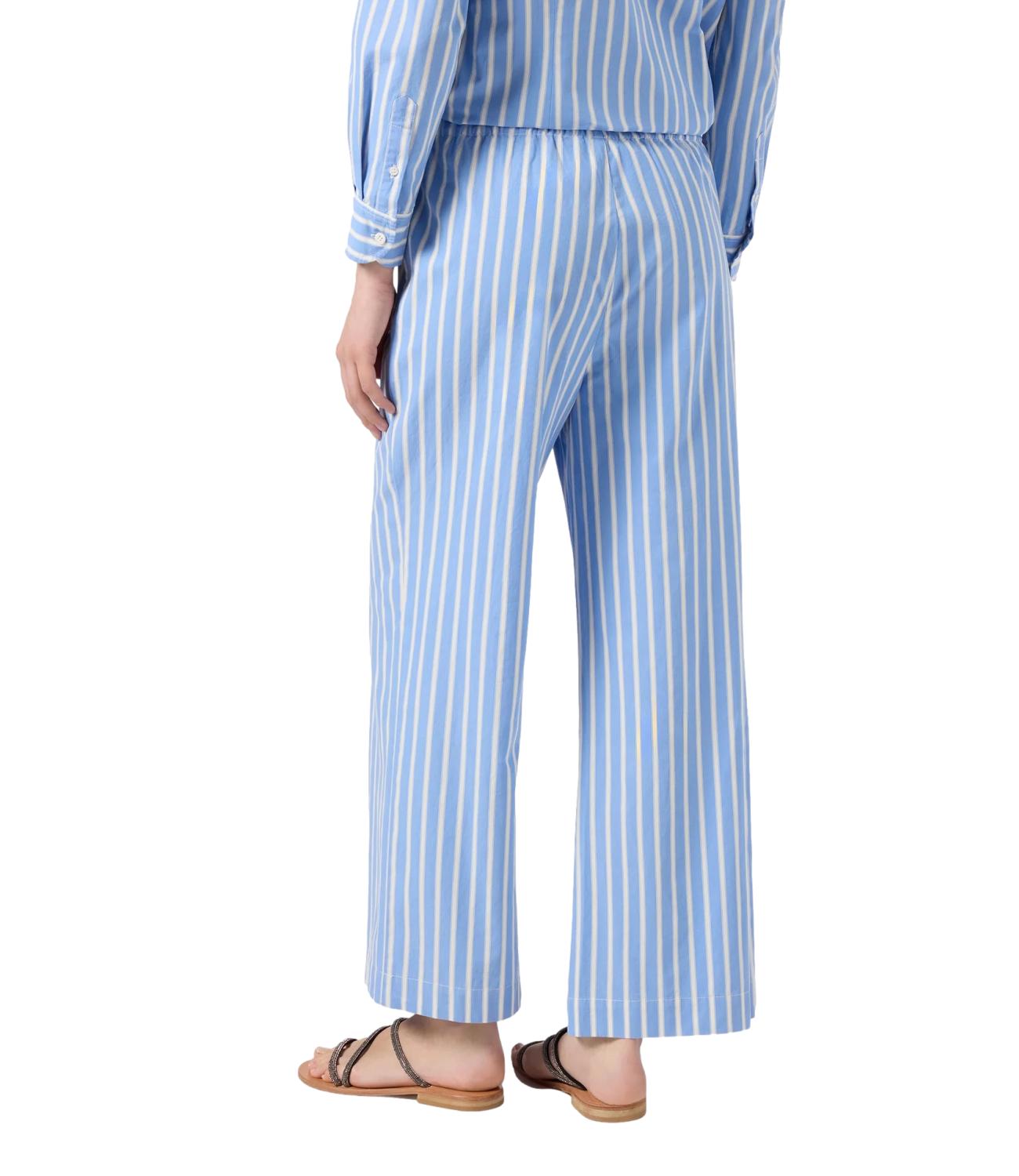 MC2 Saint Barth Pantaloni Doha Righe Azzurro Donna