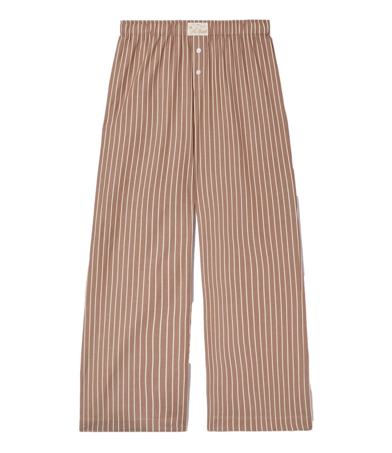 MC2 Saint Barth Pantaloni Doha Righe Beige Donna