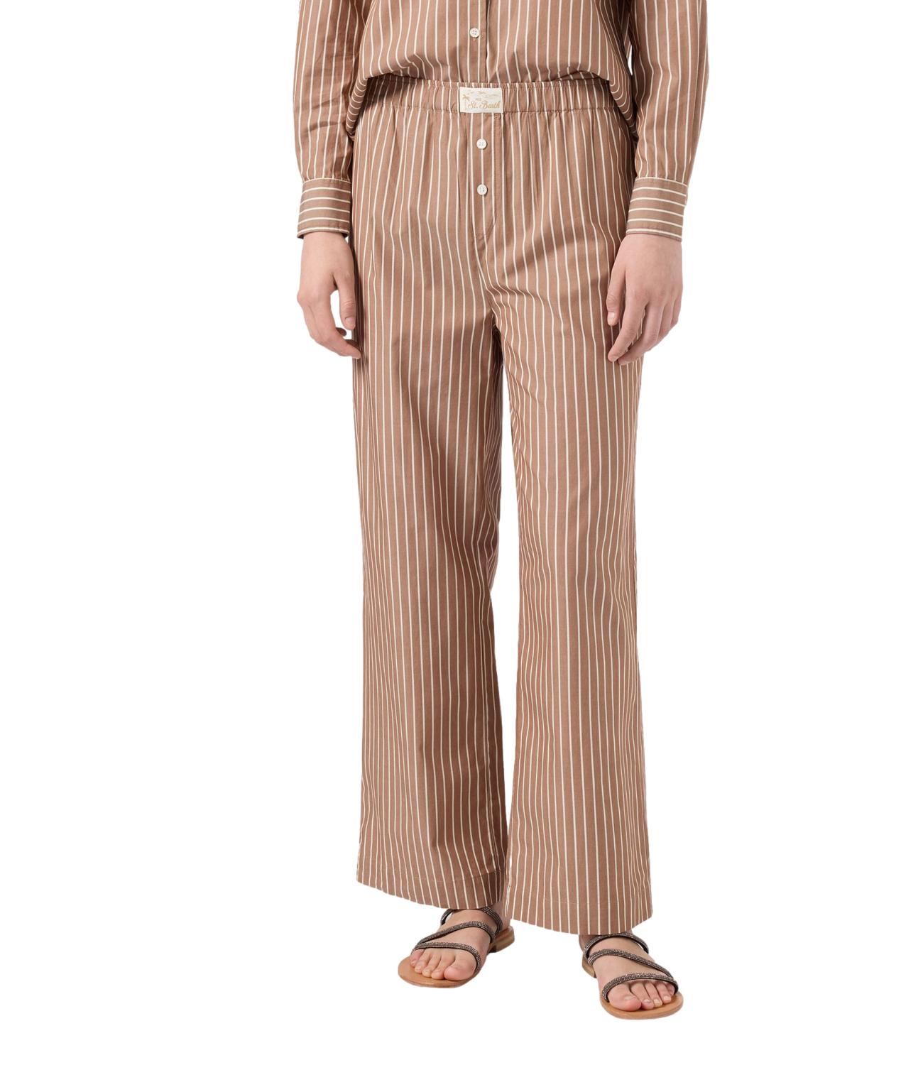 MC2 Saint Barth Pantaloni Doha Righe Beige Donna