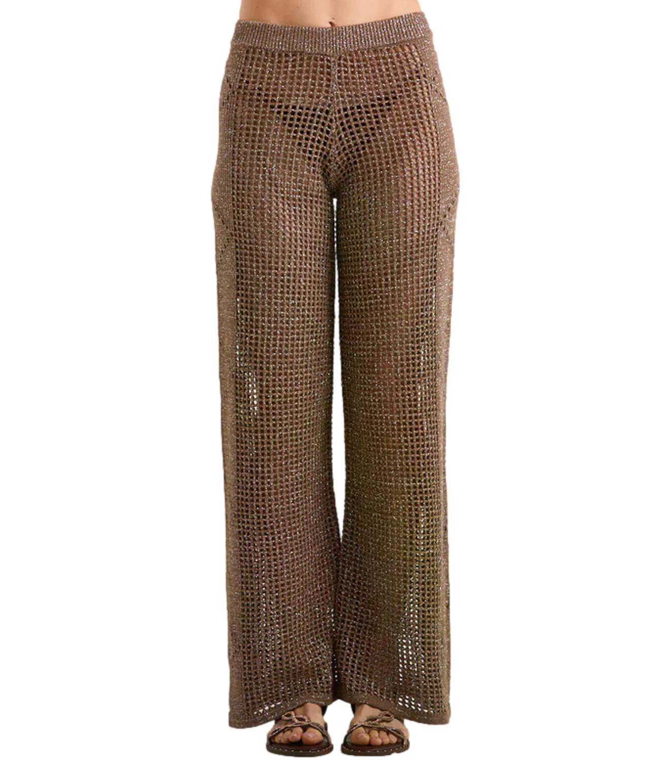 MC2 Saint Barth Pantalone Elga Lurex Marrone Donna