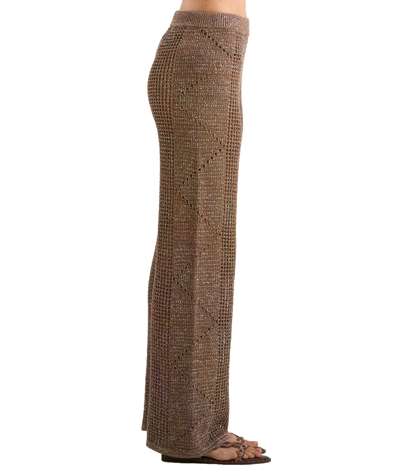 MC2 Saint Barth Pantalone Elga Lurex Marrone Donna