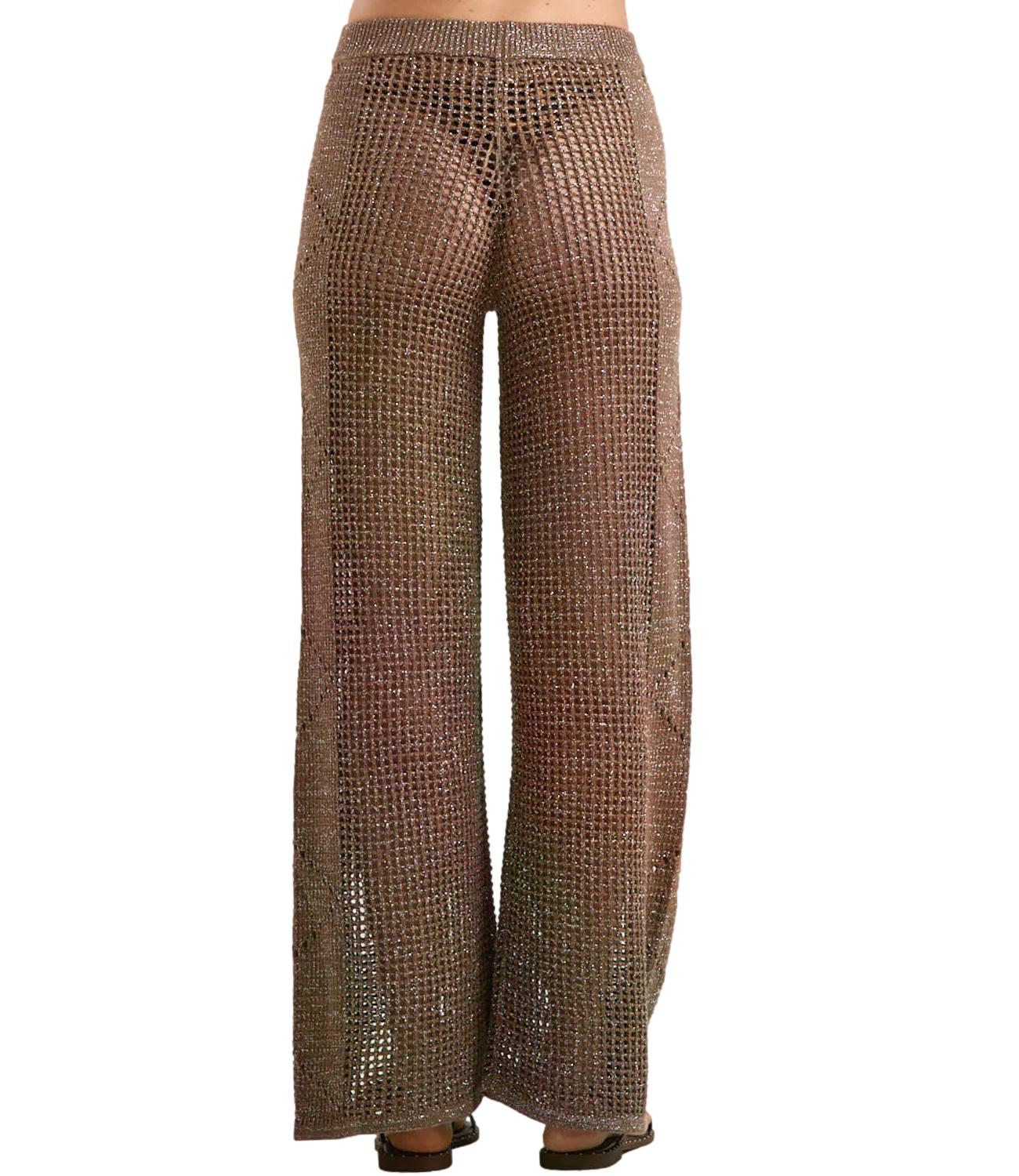 MC2 Saint Barth Pantalone Elga Lurex Marrone Donna