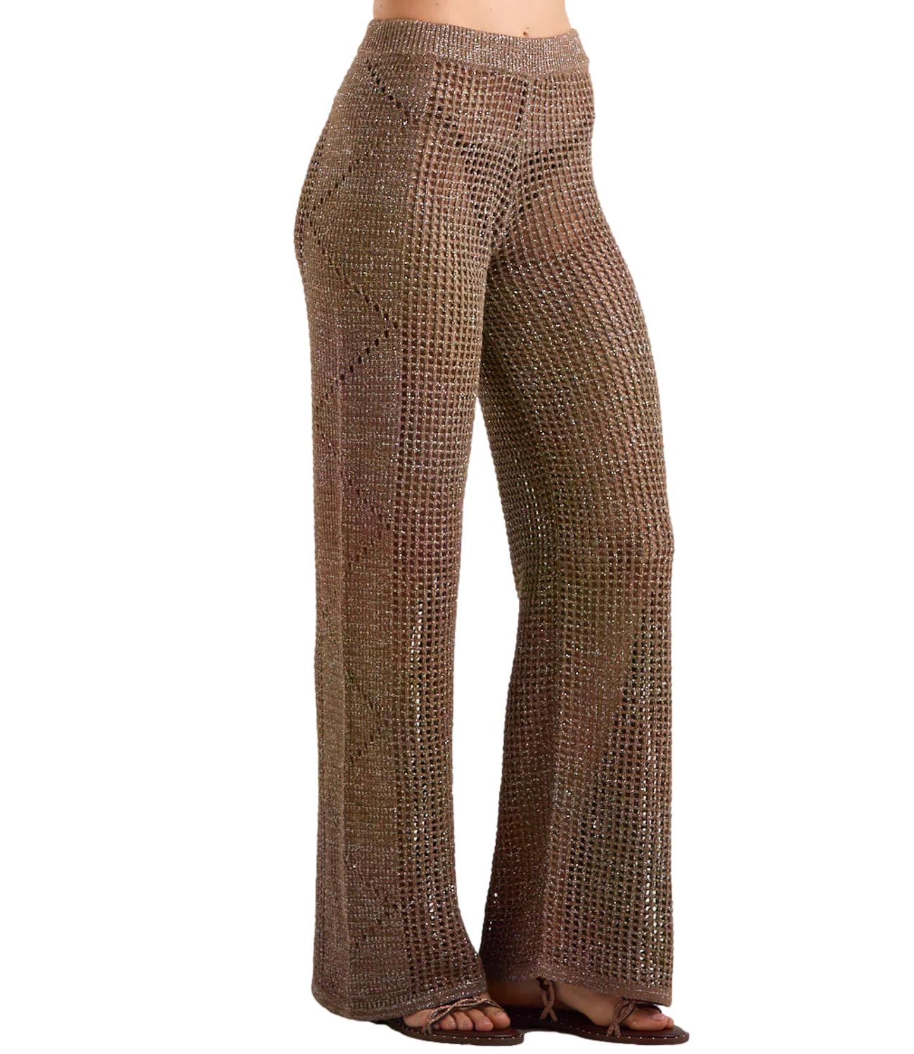 MC2 Saint Barth Pantalone Elga Lurex Marrone Donna