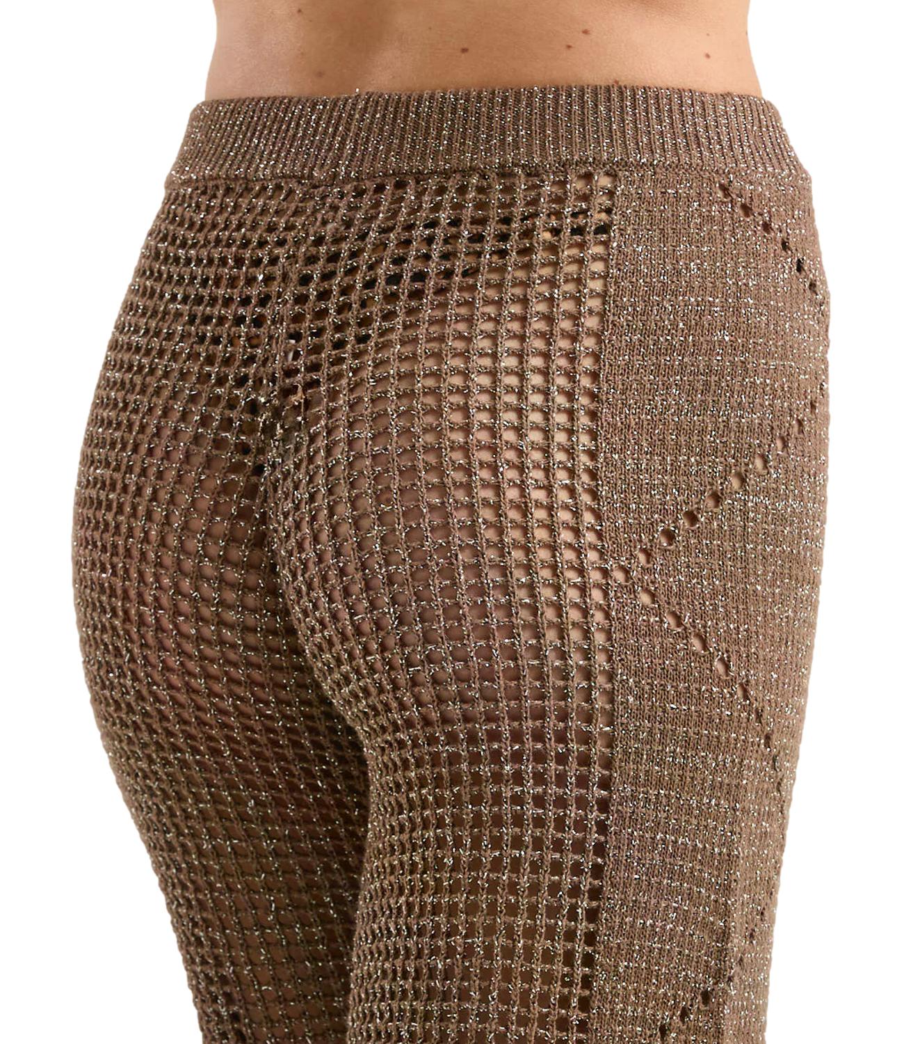 MC2 Saint Barth Pantalone Elga Lurex Marrone Donna