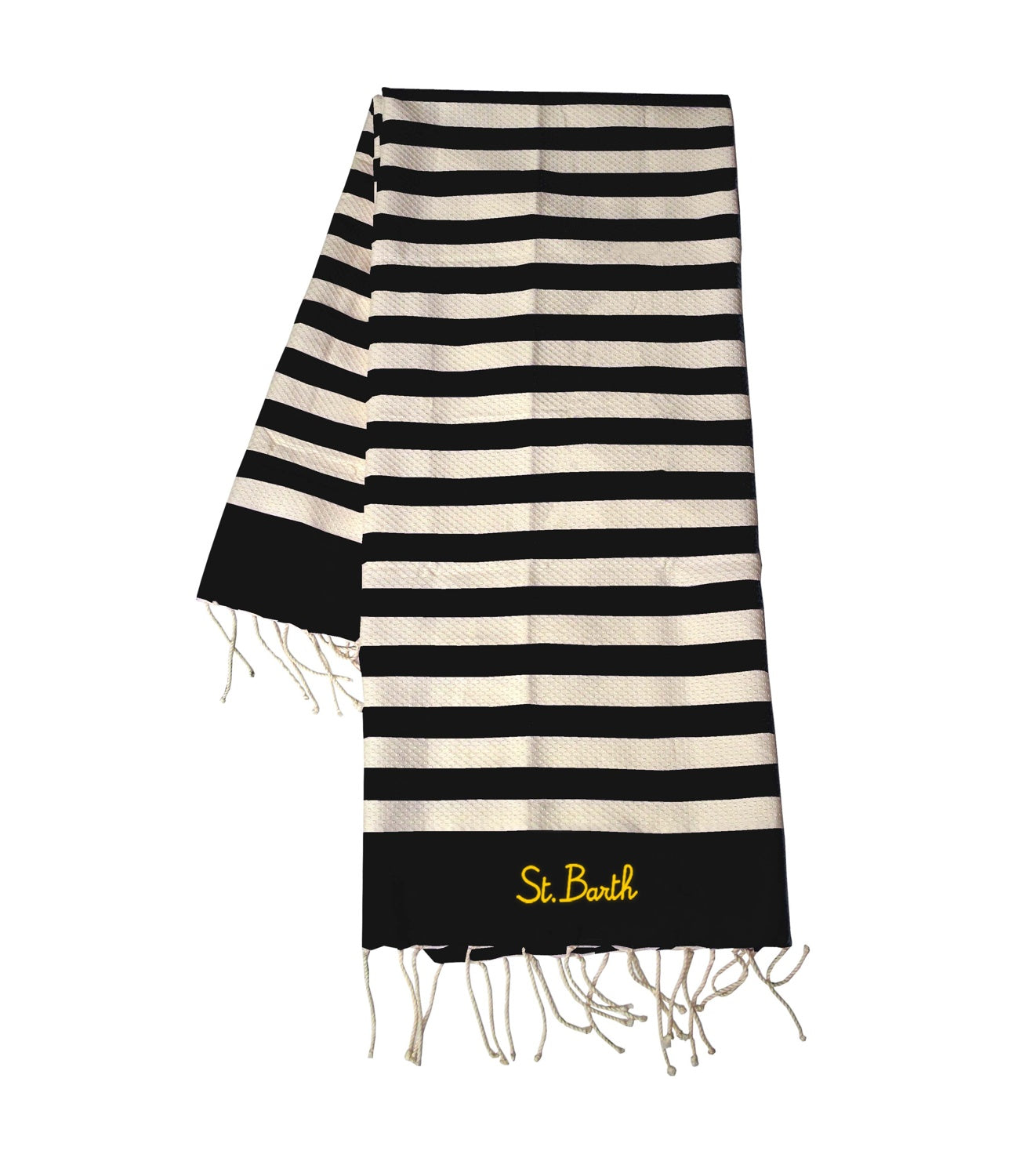 MC2 Saint Barth Telo Mare Righe Nero/Avorio Unisex