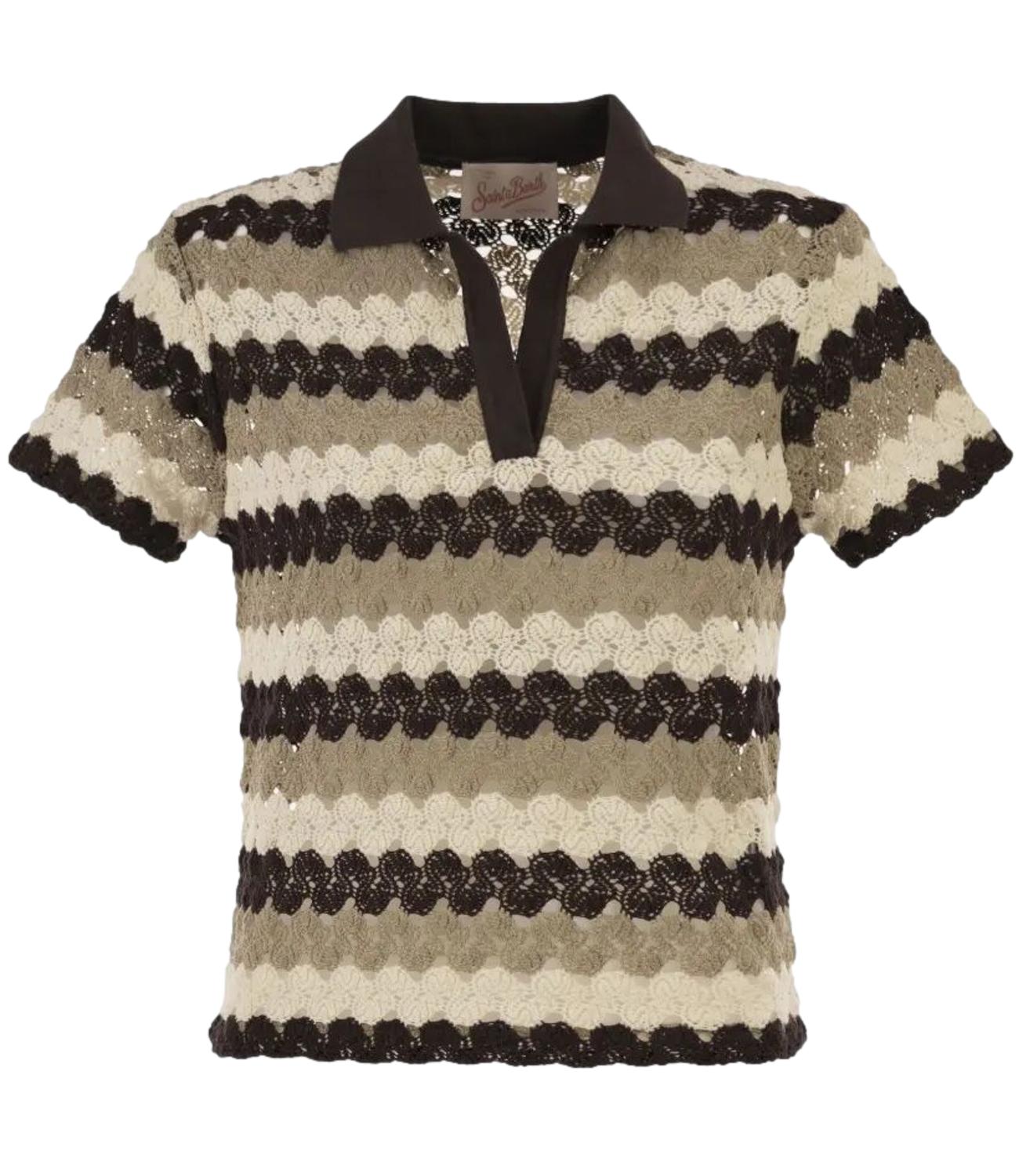 MC2 Saint Barth Polo Lala Crochet Beige Donna