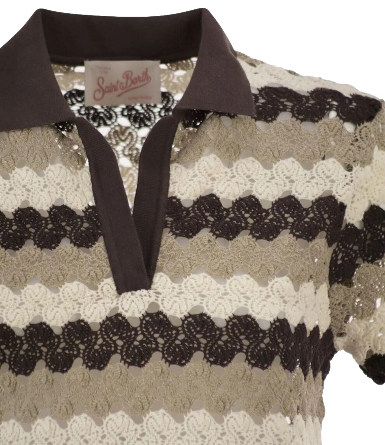 MC2 Saint Barth Polo Lala Crochet Beige Donna