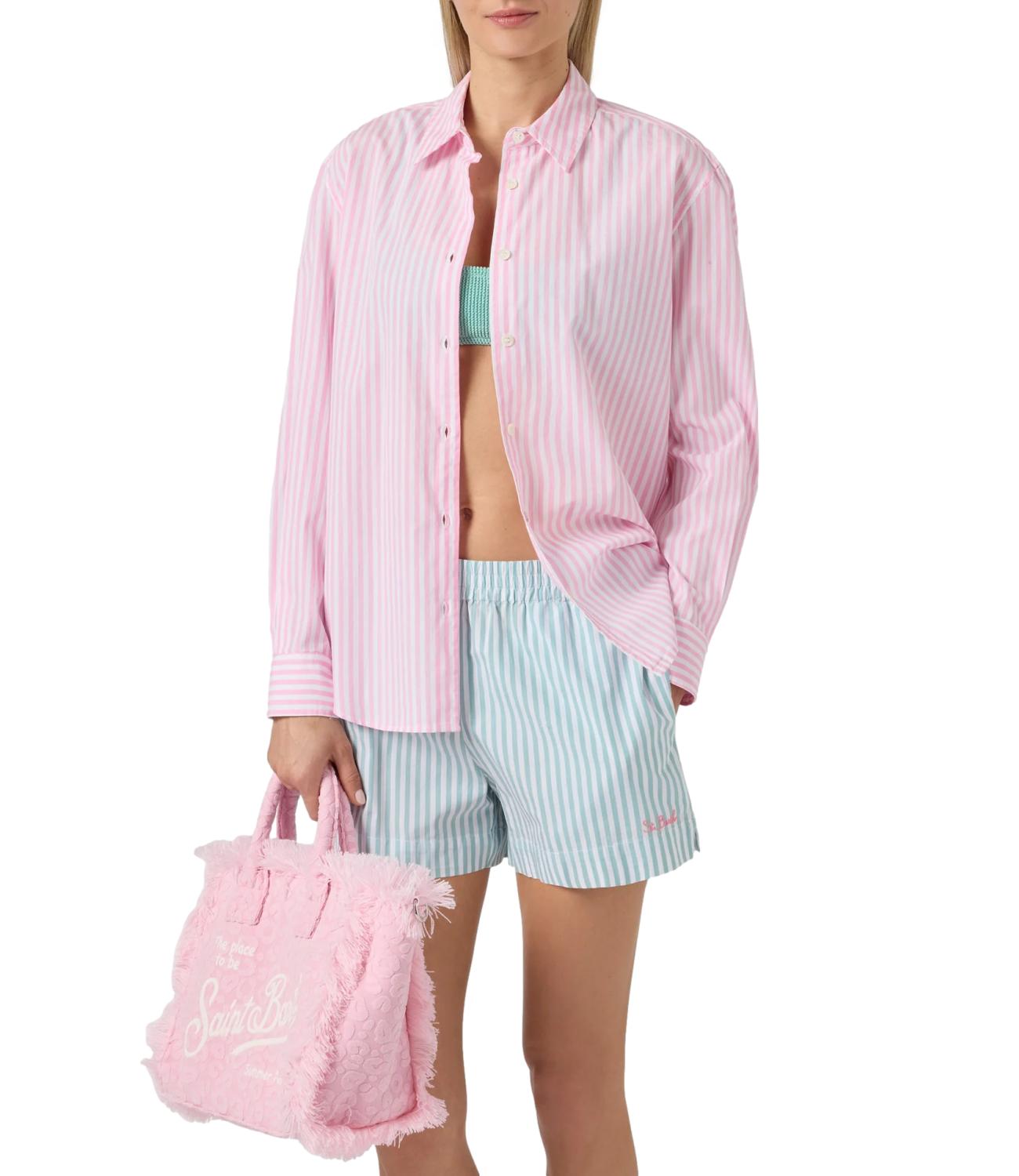 MC2 Saint Barth Camicia Meredith Righe Rosa Donna