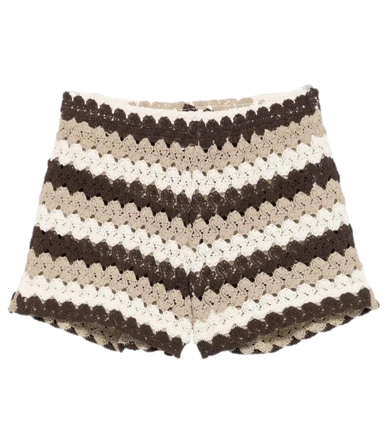 MC2 Saint Barth Short Meave Crochet Beige Donna