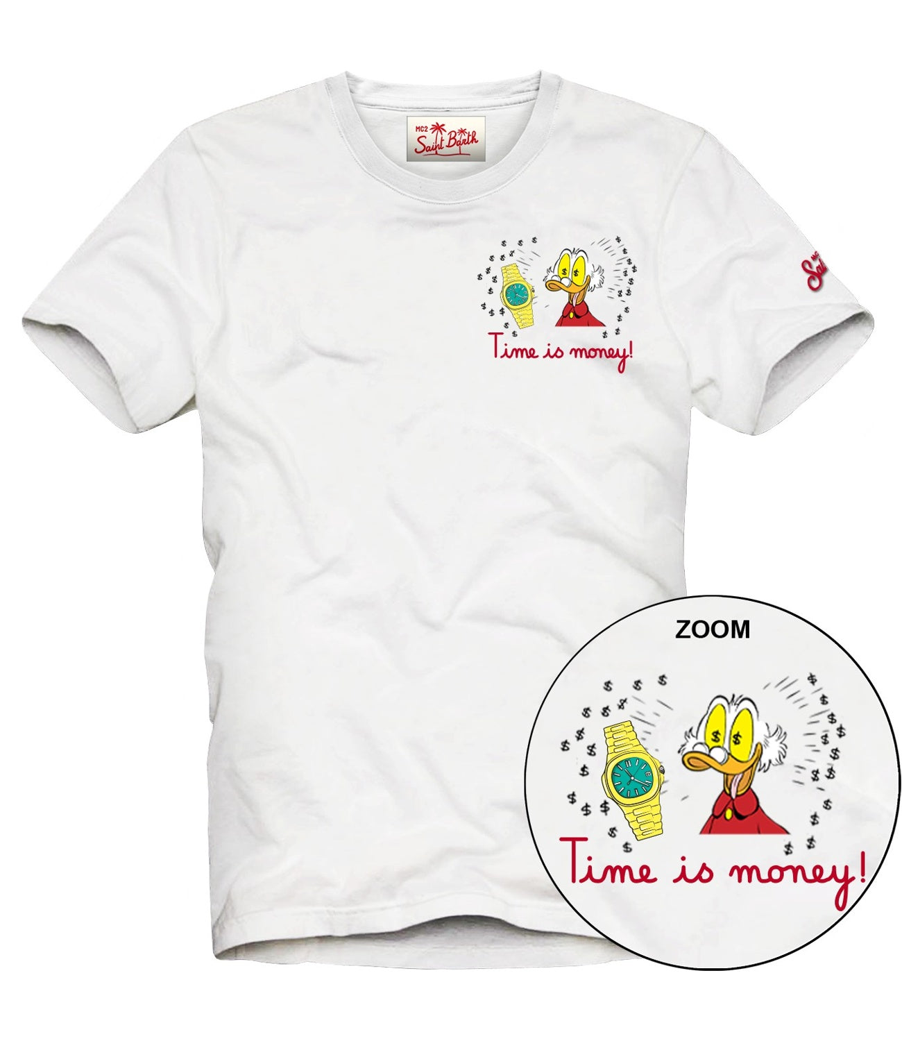 MC2 Saint Barth T-shirt Portofino Time is Money Bianca Uomo