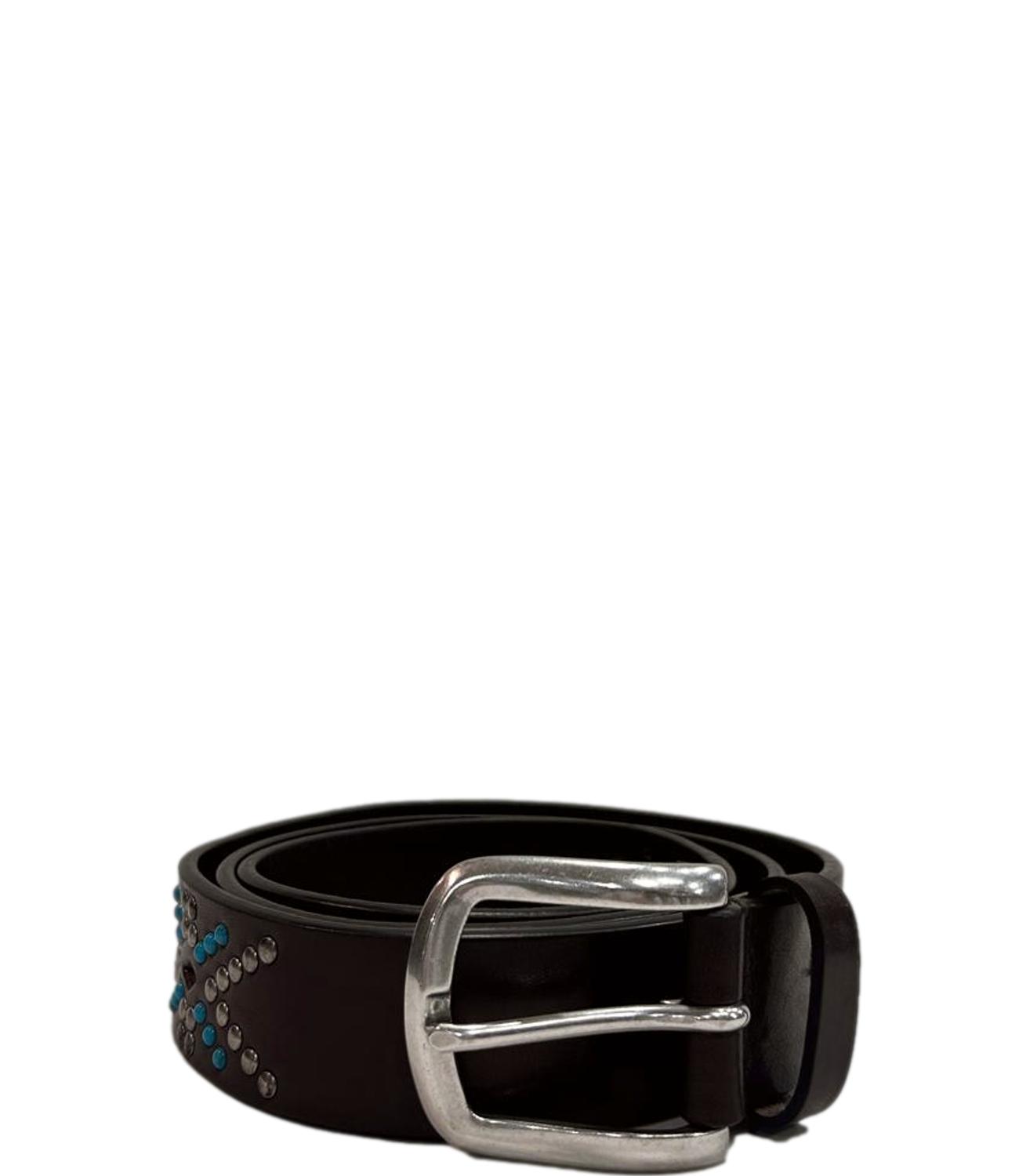 Cintura marrone lucida testa di moro