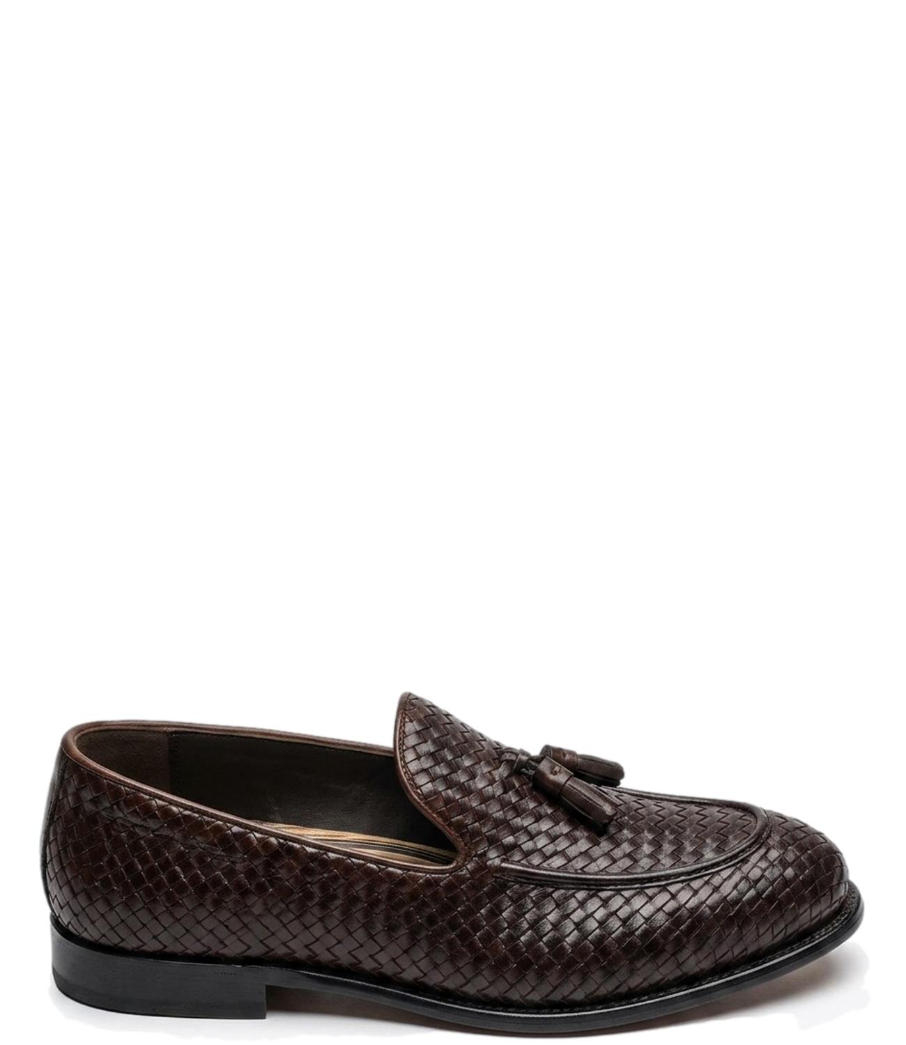 Mocassino intrecciato marrone Mino Ronzoni
