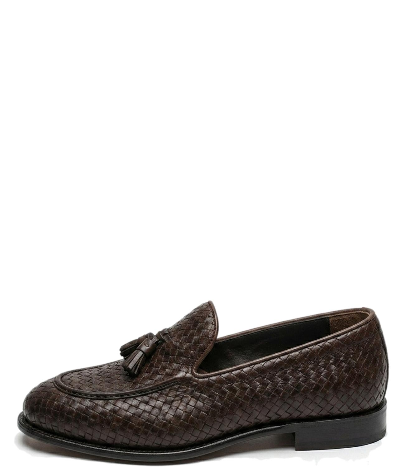 Mocassino intrecciato marrone Mino Ronzoni
