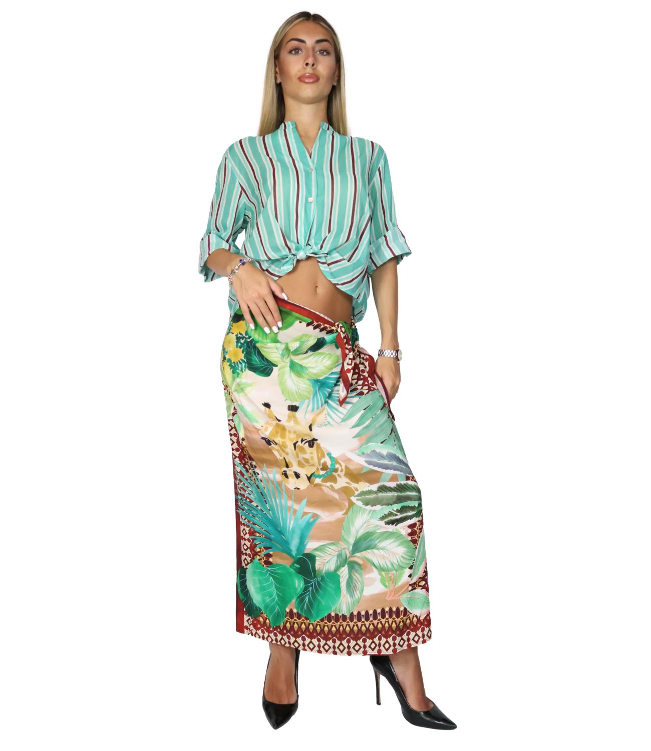 Motel Camicia Riga Celeste Donna