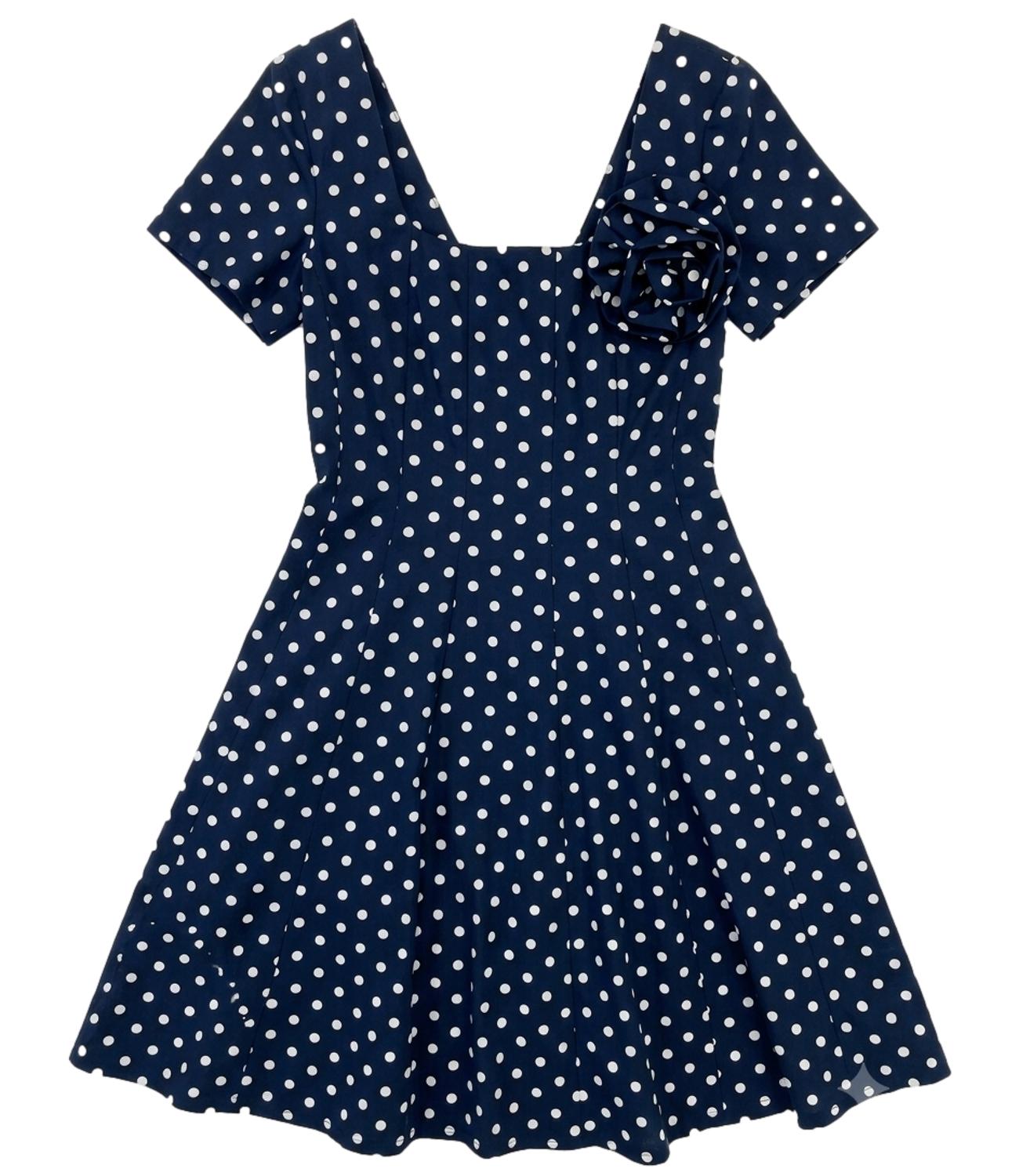 Motel Abito Pois Blu/Panna Donna