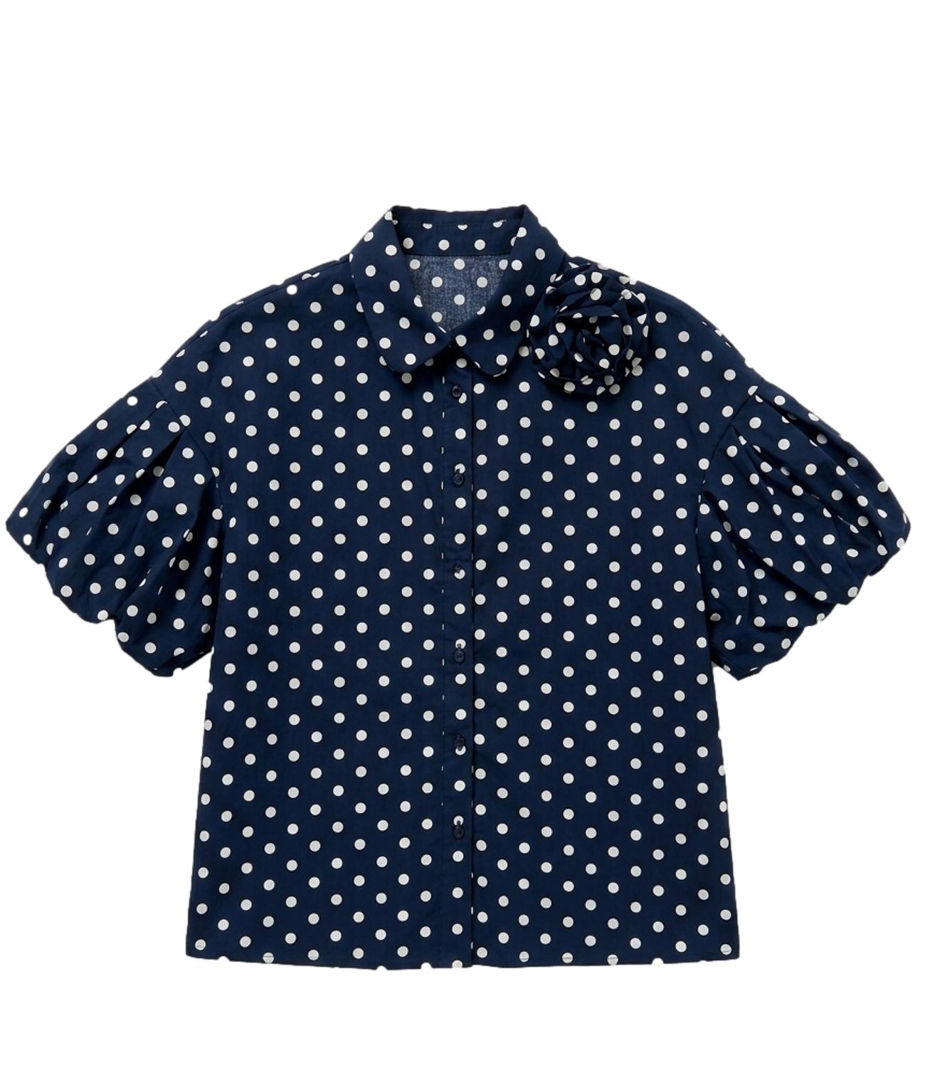 Motel Camicia Pois Blu/Panna Donna