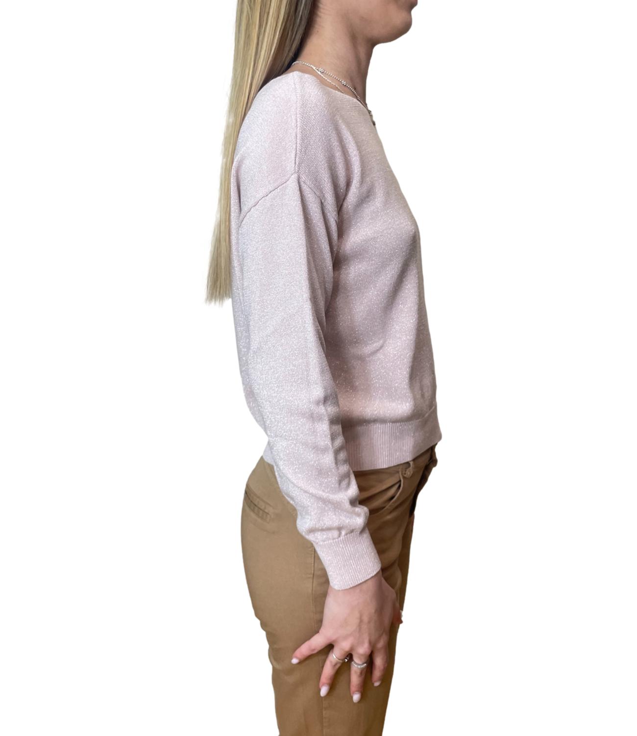 Motel Maglia Lurex Rosa Donna