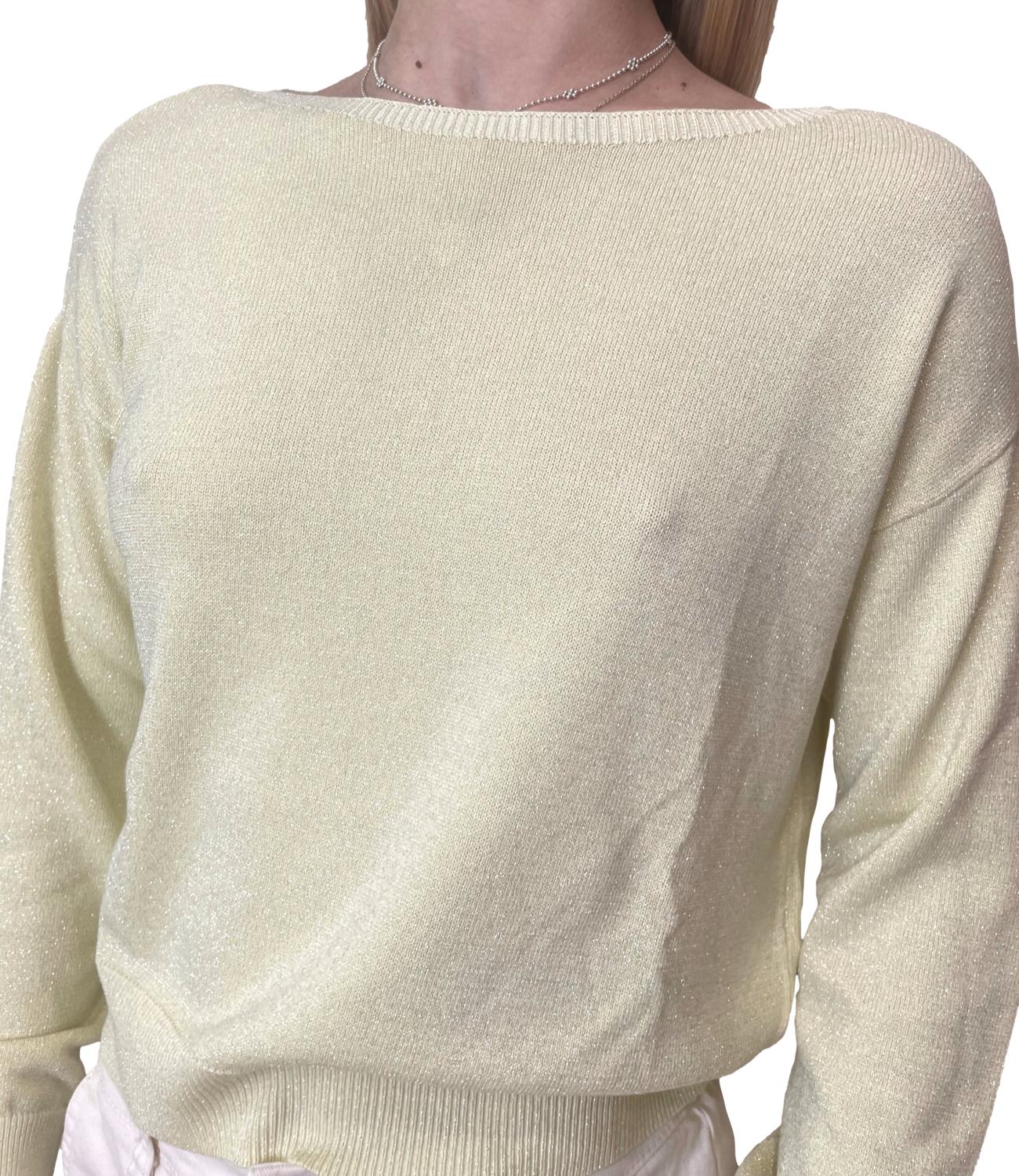 Motel Maglia Lurex Giallino Donna